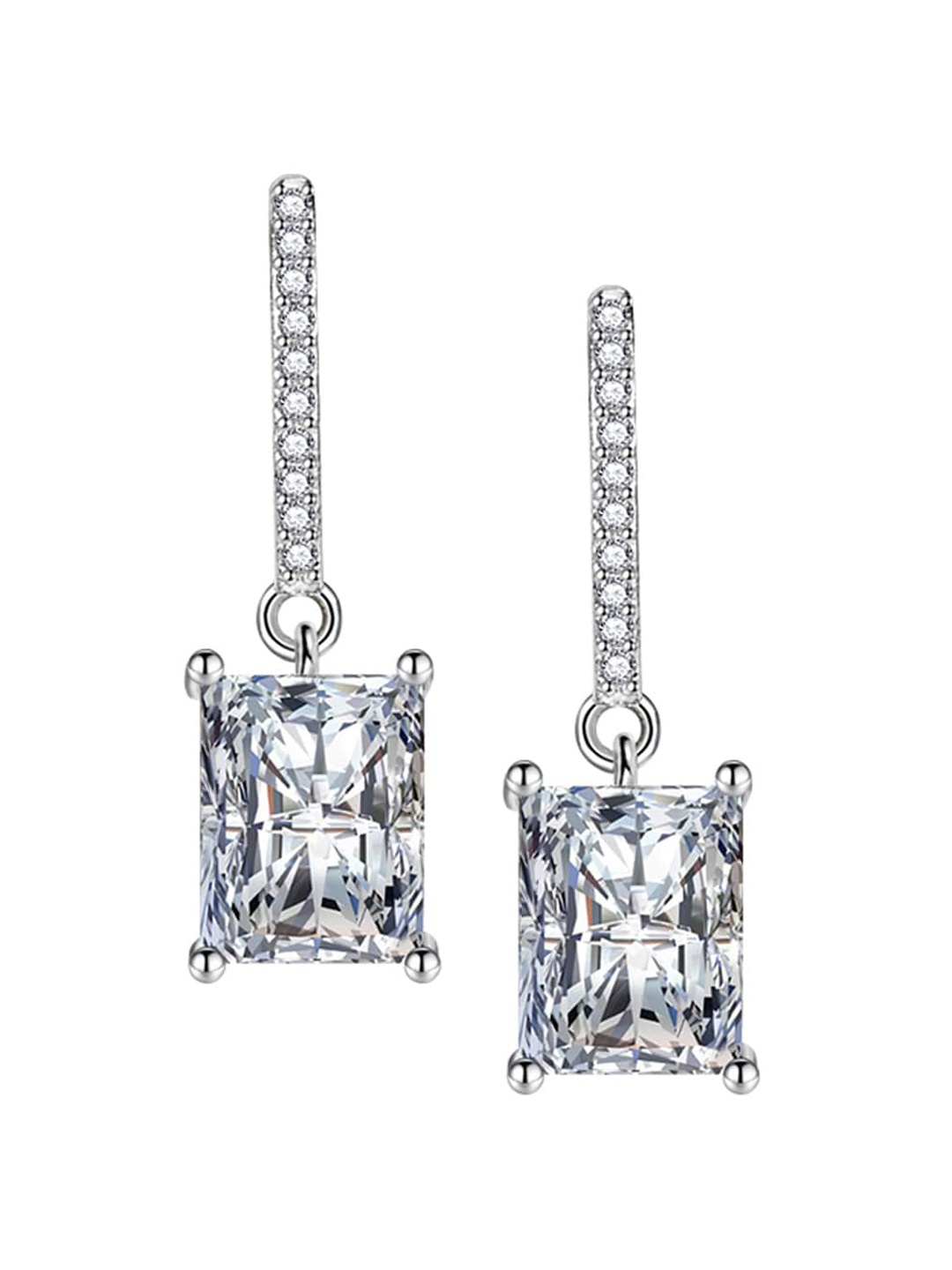 

Designs & You Silver-Toned Geometric Drop Earrings