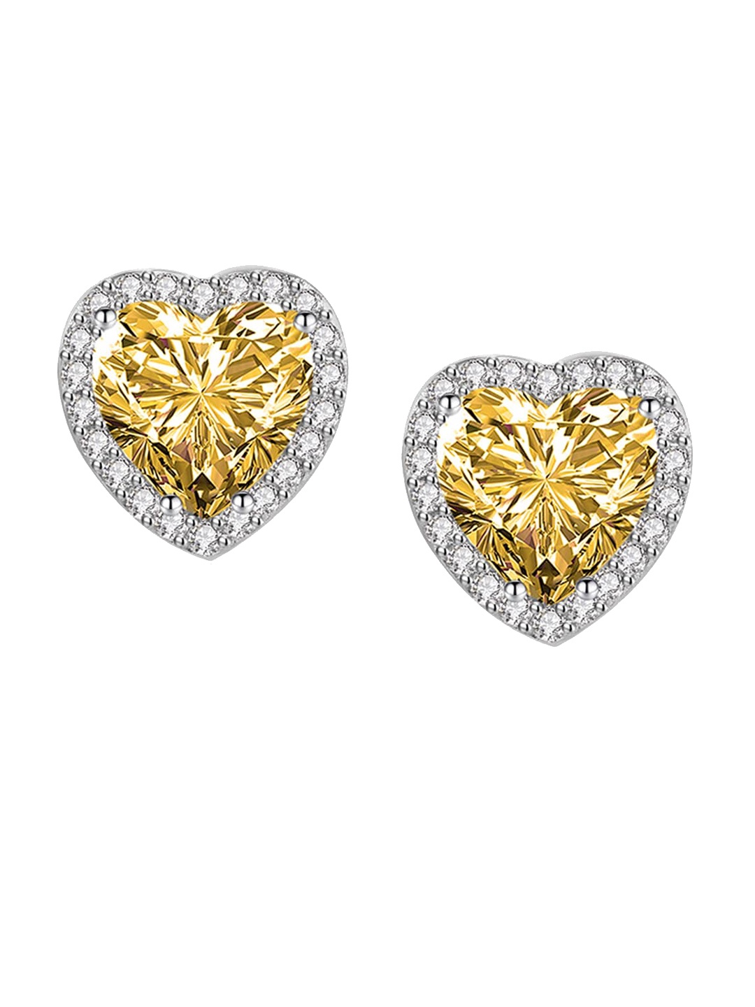 

Designs & You Yellow Heart Shaped Studs Earrings