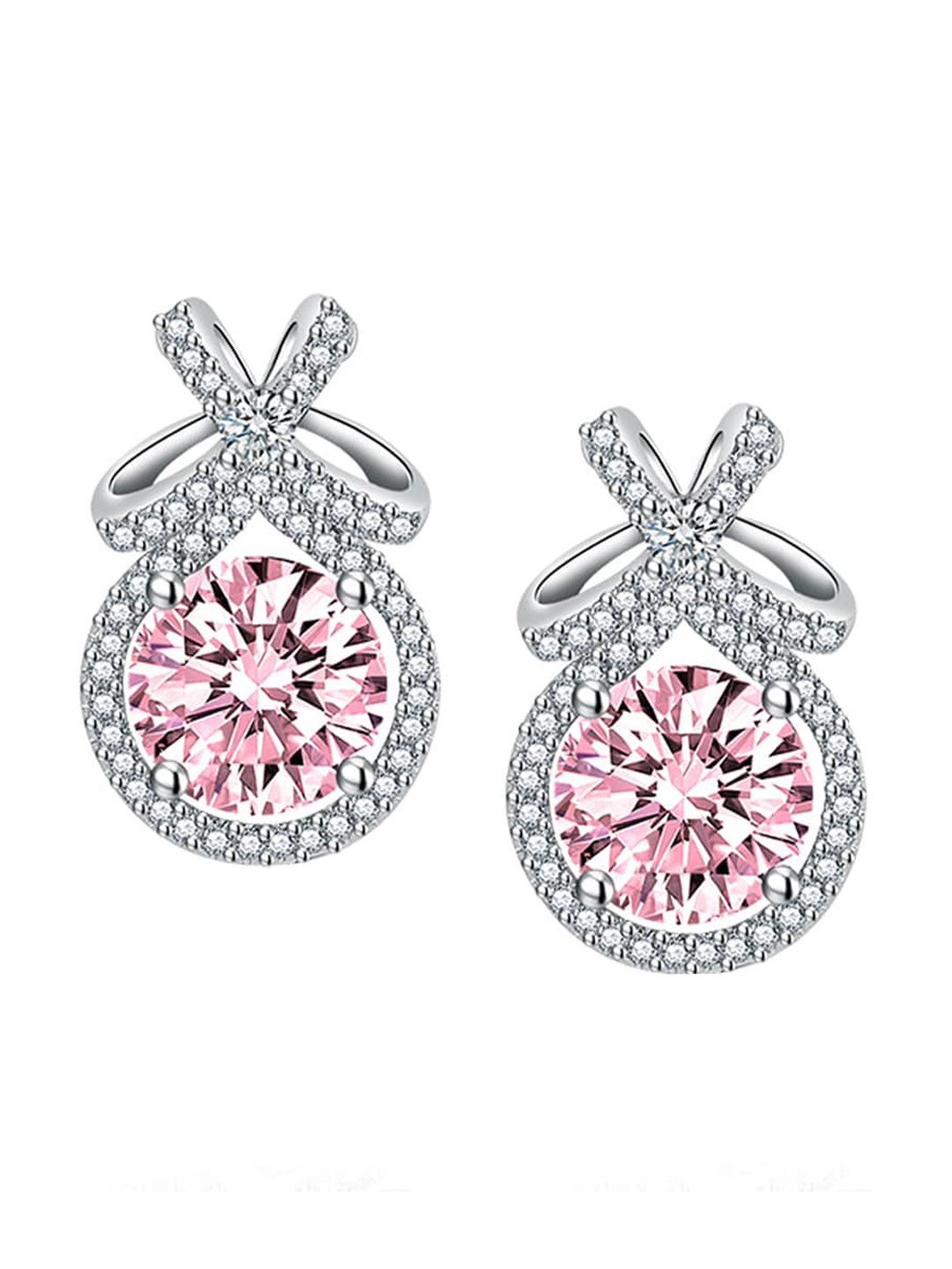 

Designs & You Silver Plated Cubic Zirconia Studded Contemporary Studs