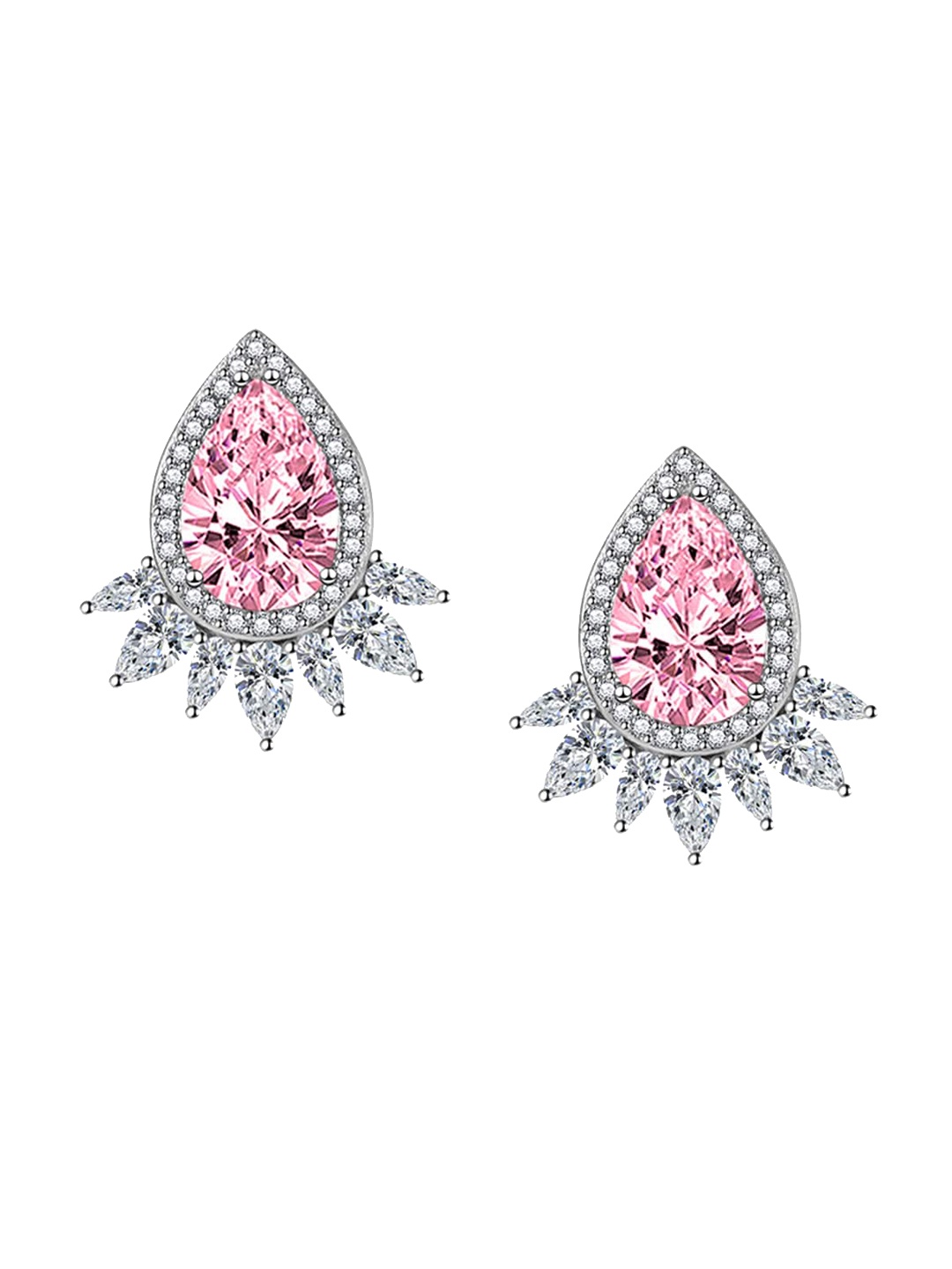 

Designs & You Silver-Plated Cubic Zirconia Contemporary Studs Earrings