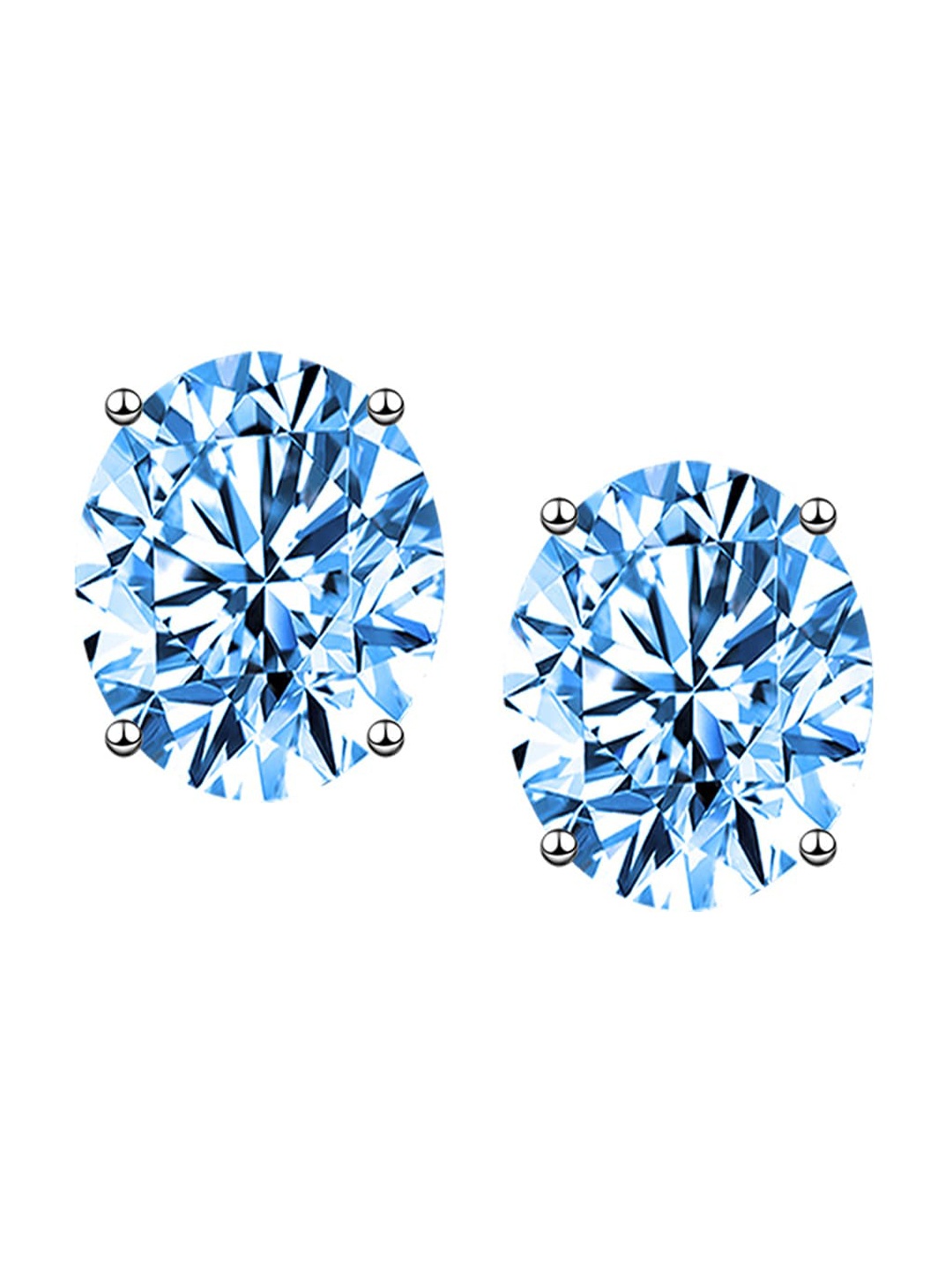 

Designs & You Silver Plated Oval Stud Earrings, Blue