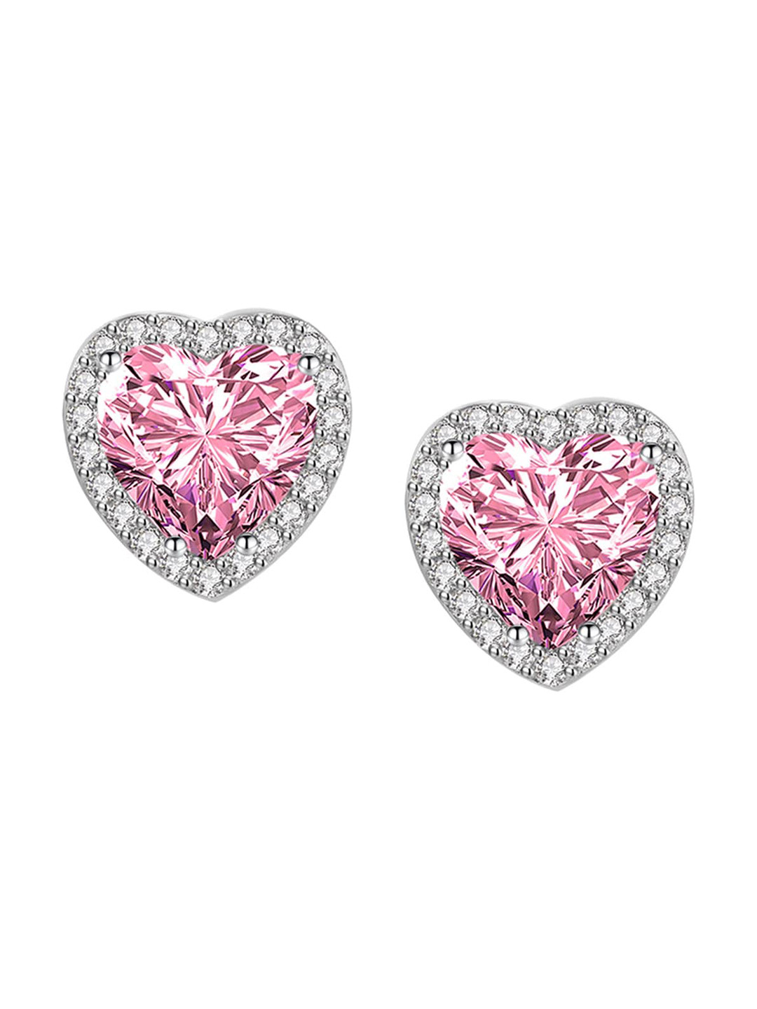 

Designs & You Silver Plated Heart Shaped Studs Earrings