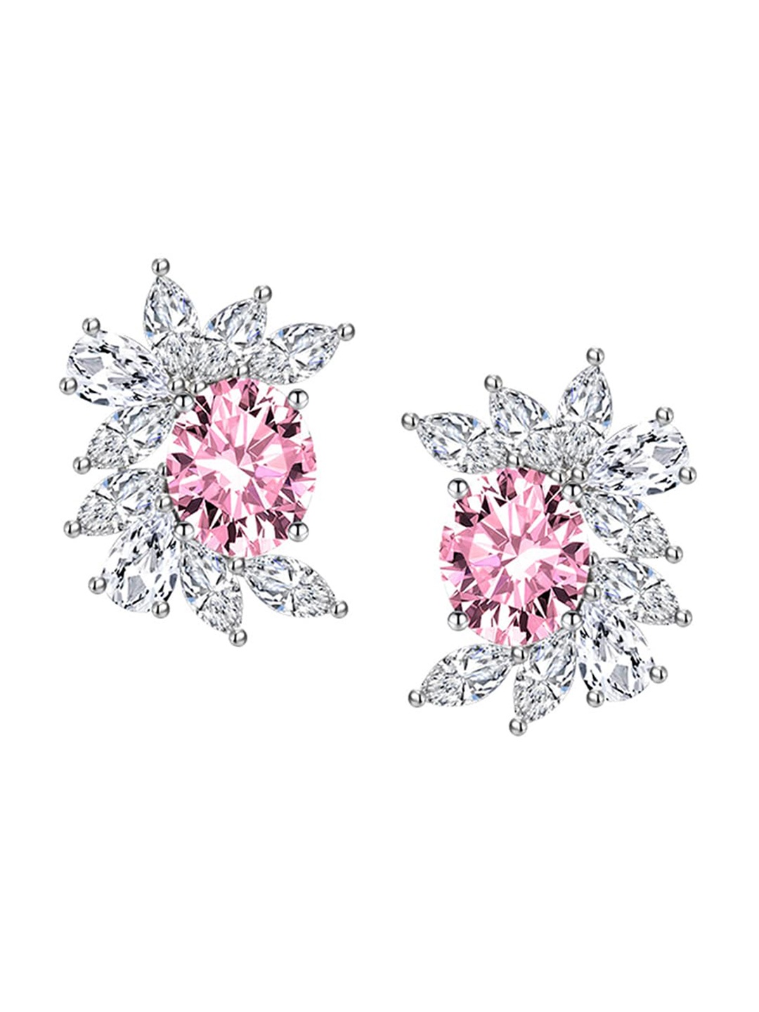 

Designs & You Silver Plated Cubic Zirconia Studded Contemporary Studs