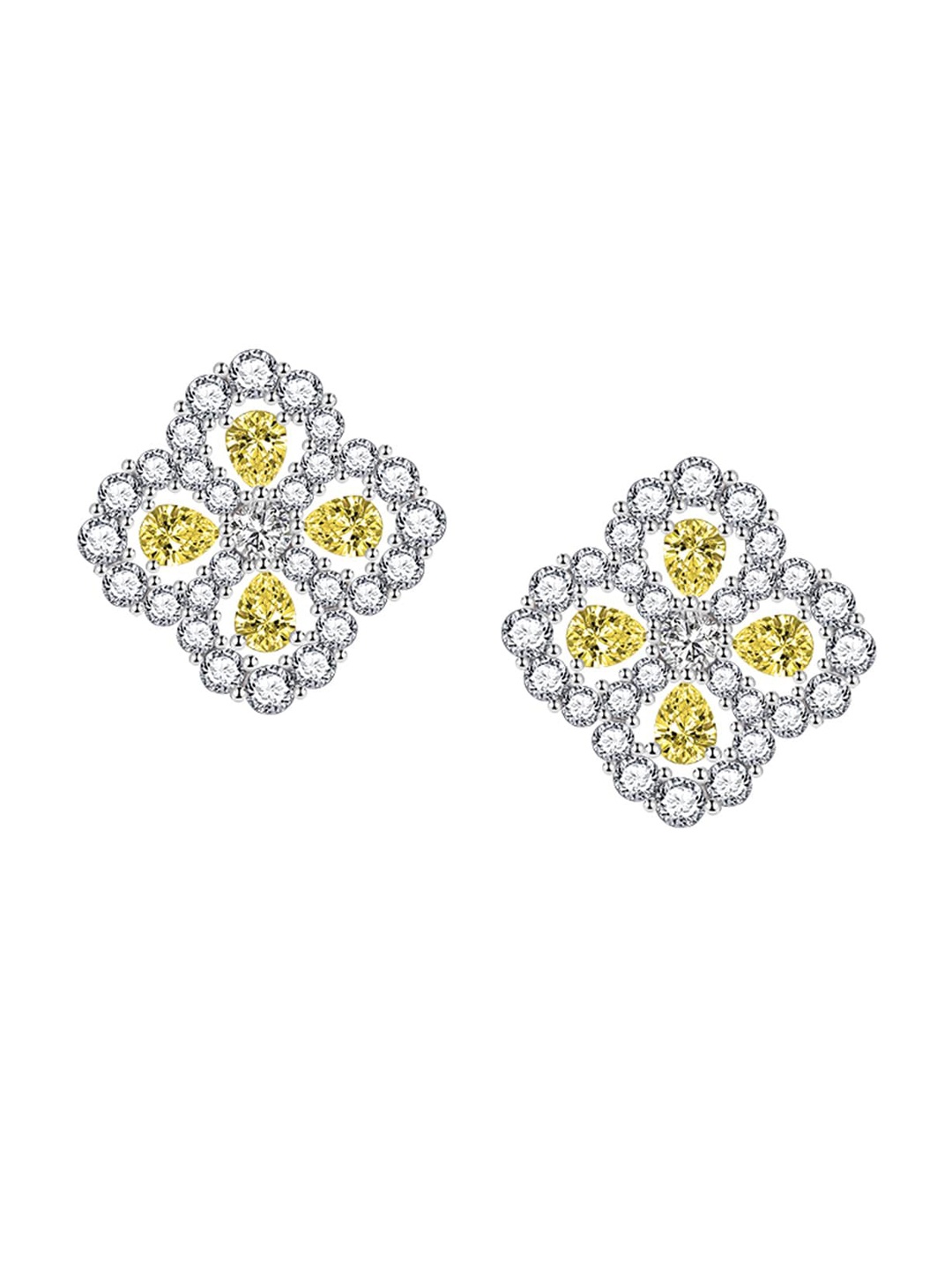 

Designs & You Silver-Plated Cubic Zirconia Contemporary Studs Earrings