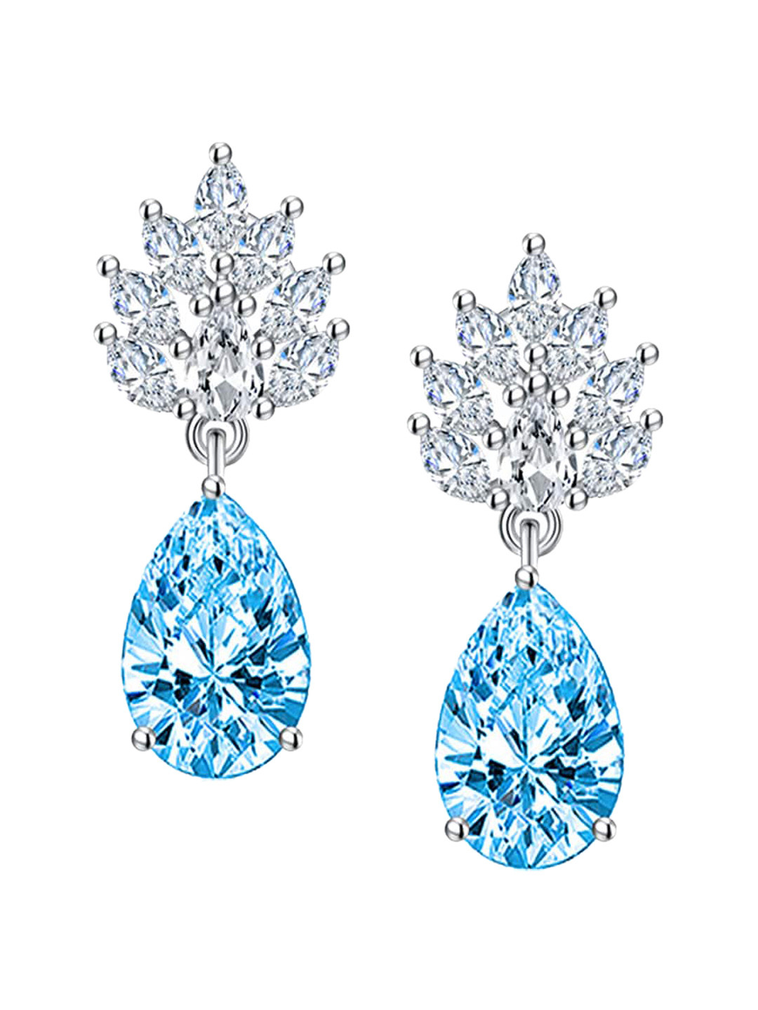 

Designs & You Silver Plated Teardrop Shaped Drop Earrings