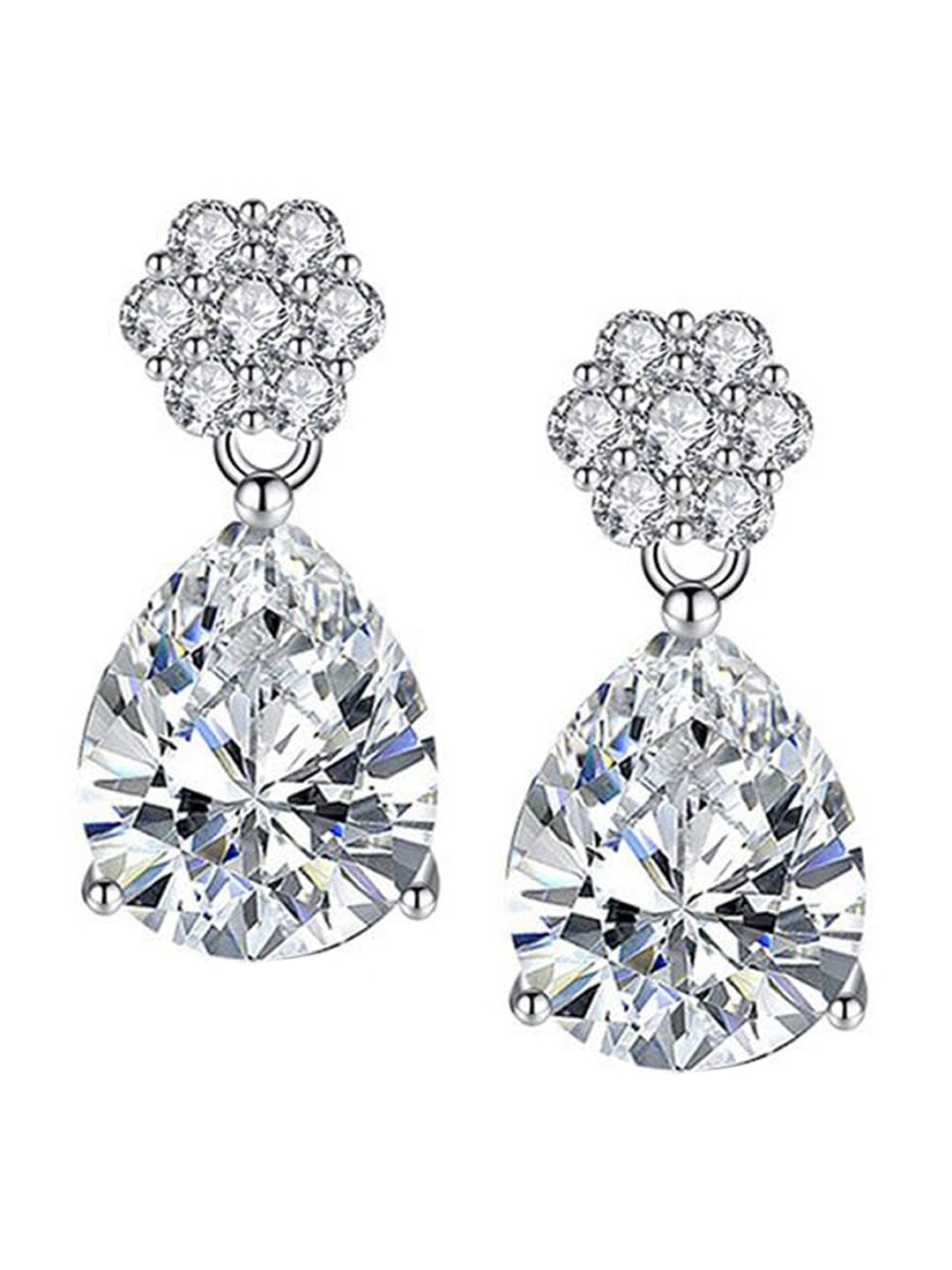 

Designs & You Silver-Toned Contemporary Jhumkas Earrings
