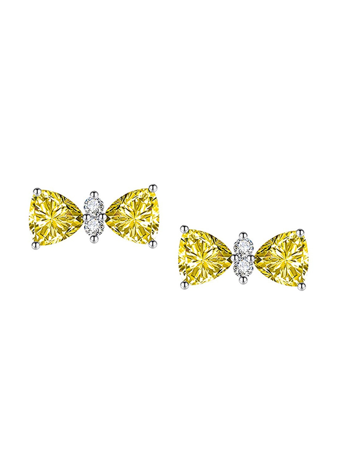 

Designs & You Silver-Plated CZ Studded Contemporary Stud Earrings