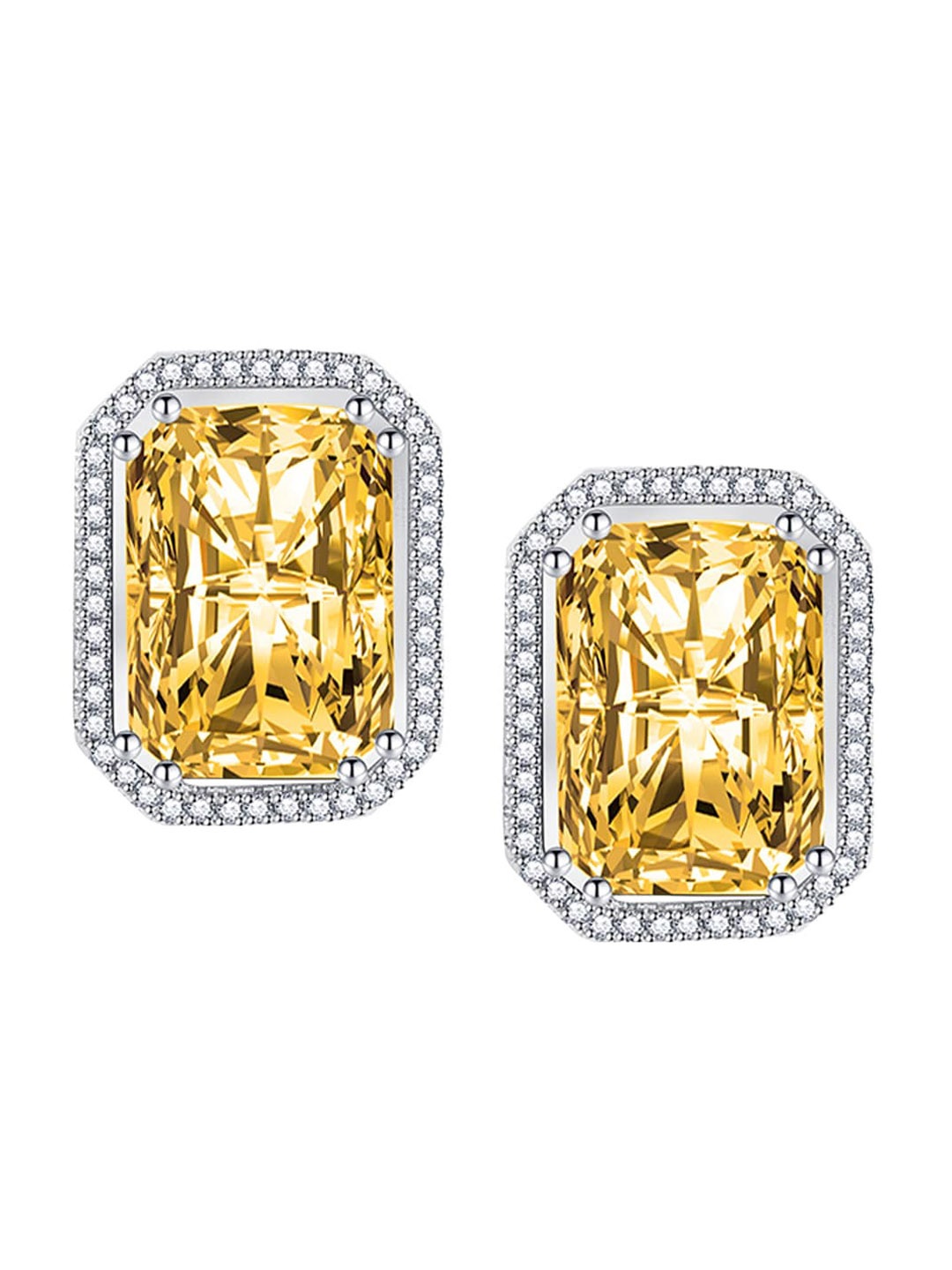 

Designs & You Silver-Plated Cubic Zirconia Geometric Hoop Earrings