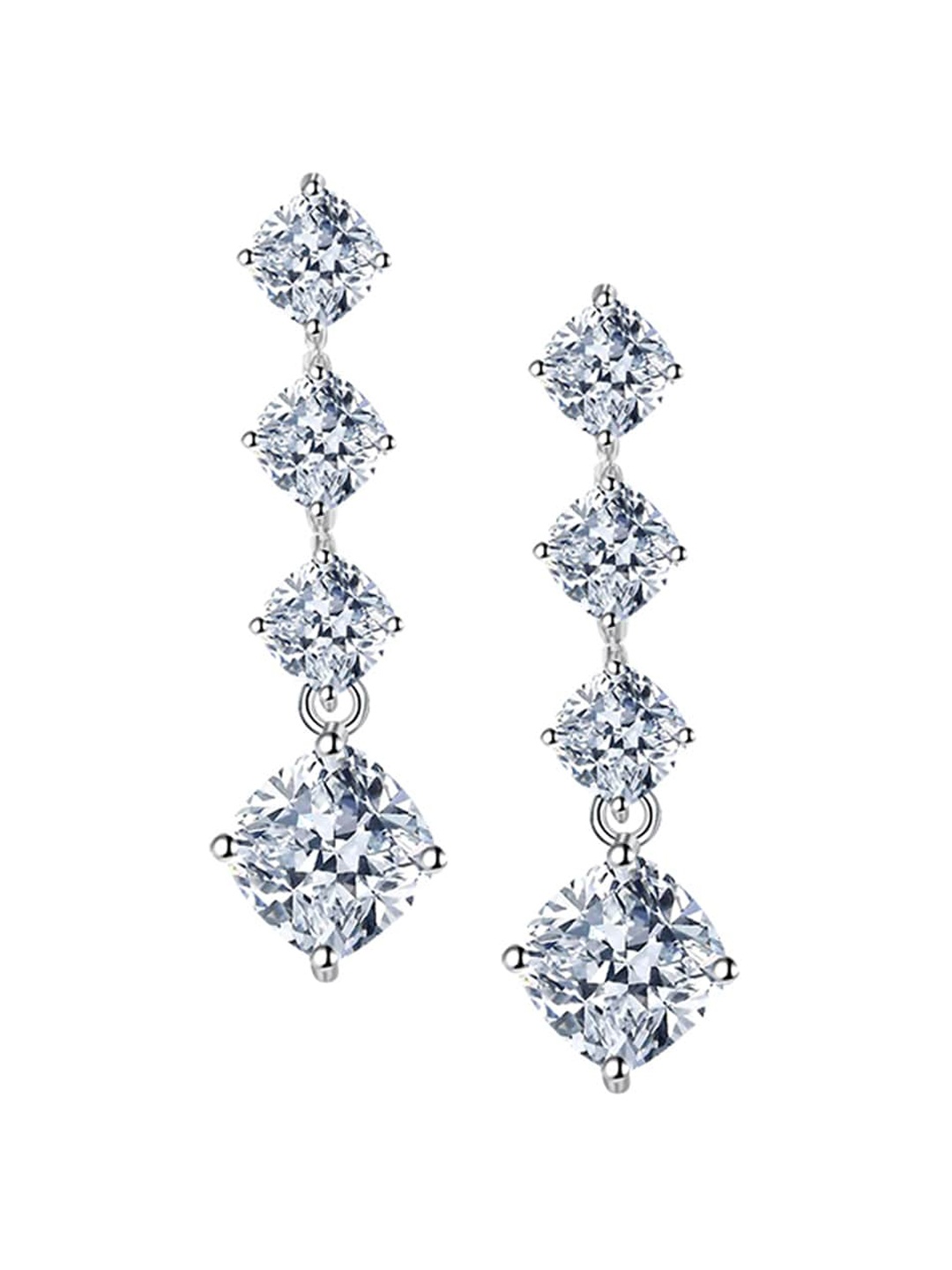 

Designs & You Silver-Toned Square Drop Earrings