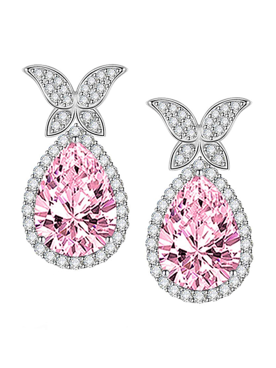 

Designs & You Silver Plated Teardrop Shaped Studs Earrings