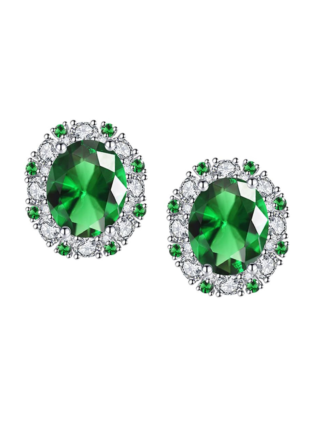 

Designs & You Silver Plated Cubic Zirconia Studded Contemporary Studs