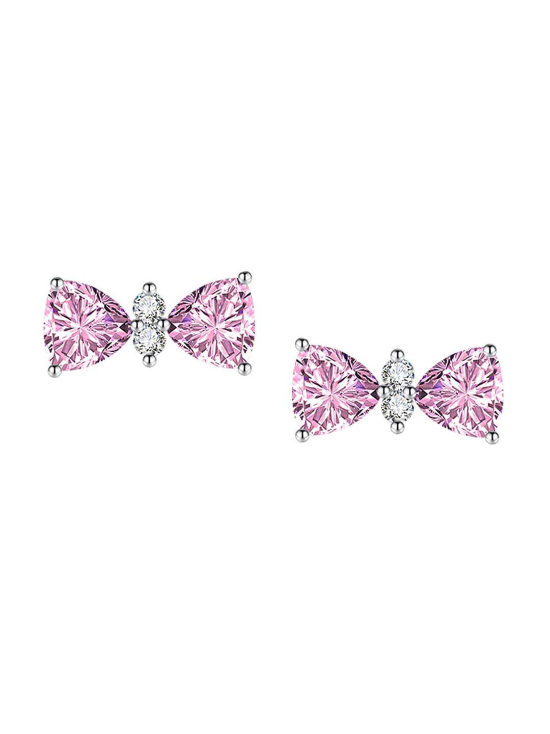 

Designs & You Silver Plated Contemporary Studs Earrings, Pink