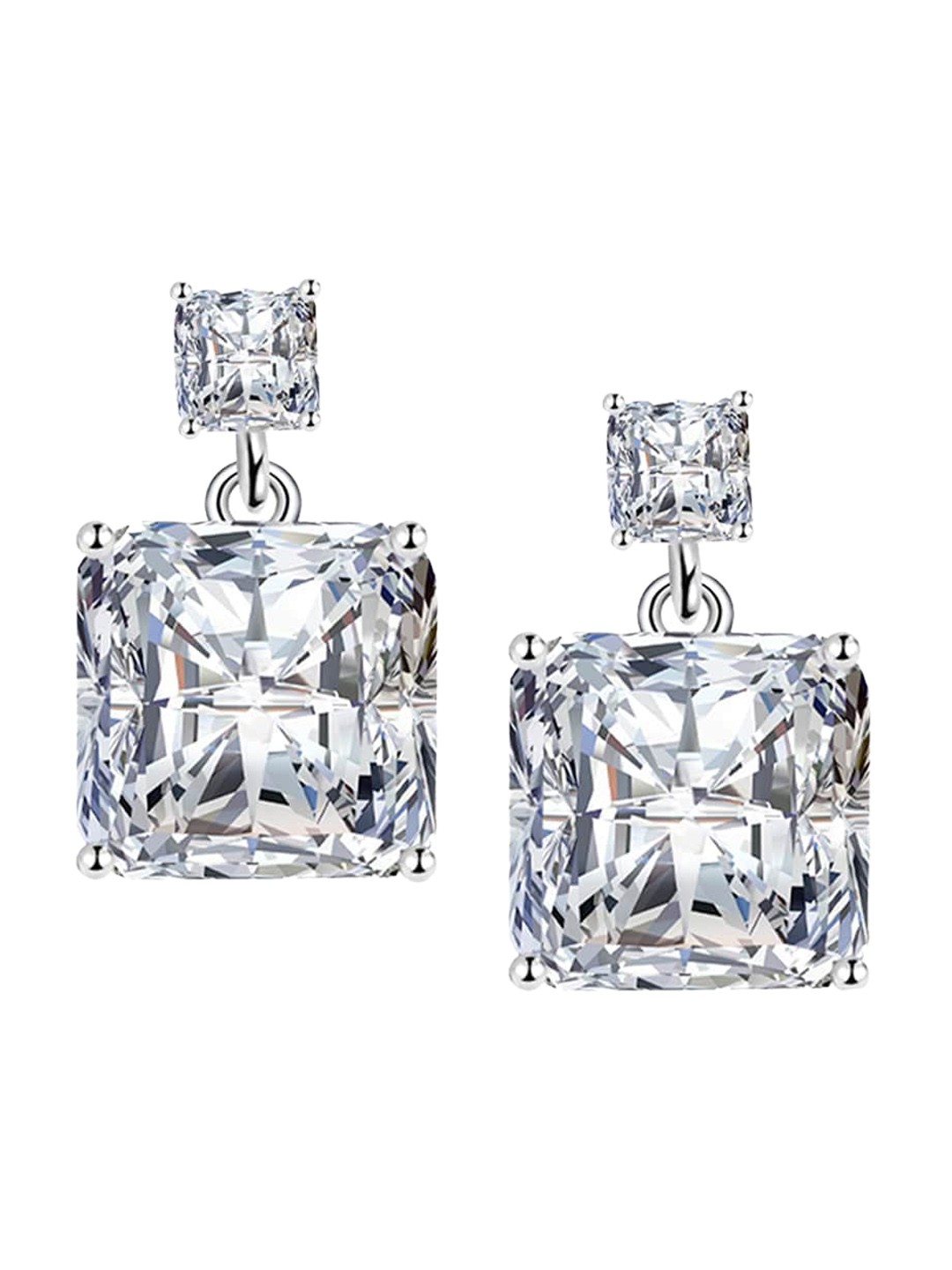 

Designs & You Silver Plated Square Shaped Drop Earrings