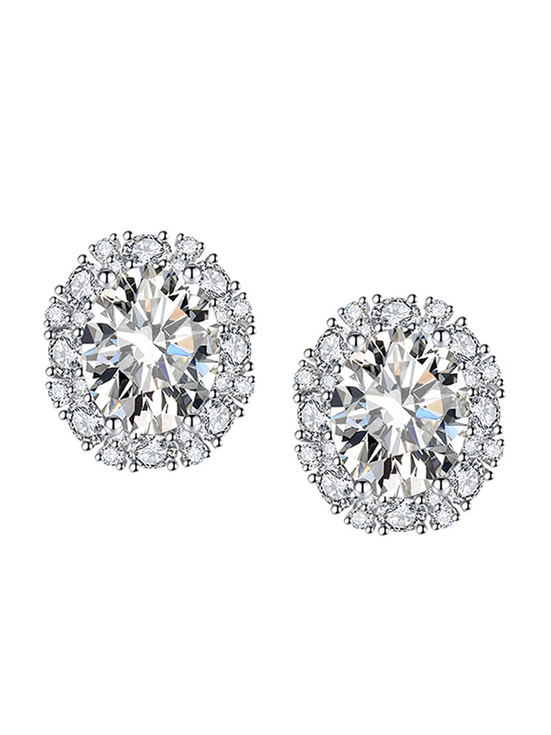 

Designs & You Silver-Plated Cubic Zirconia Contemporary Studs Earrings