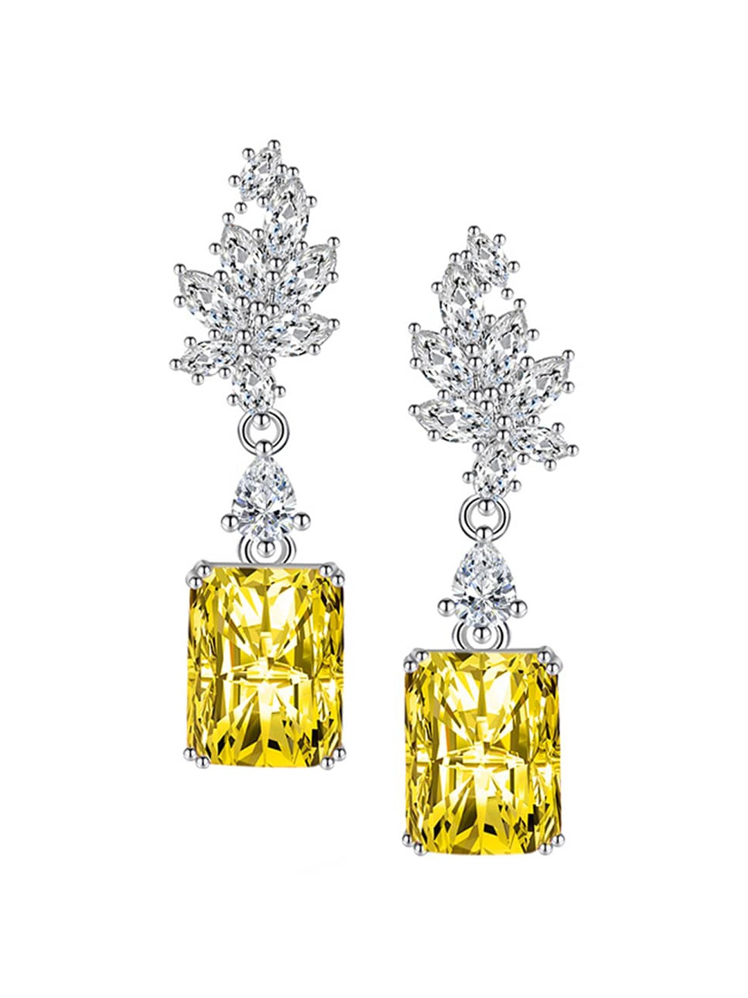 

Designs & You Yellow Geometric Drop Earrings