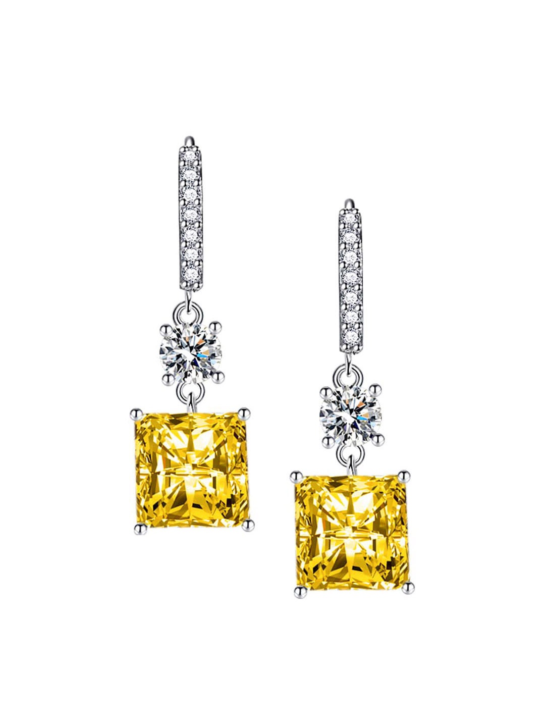 

Designs & You Square Studs Earrings, Yellow