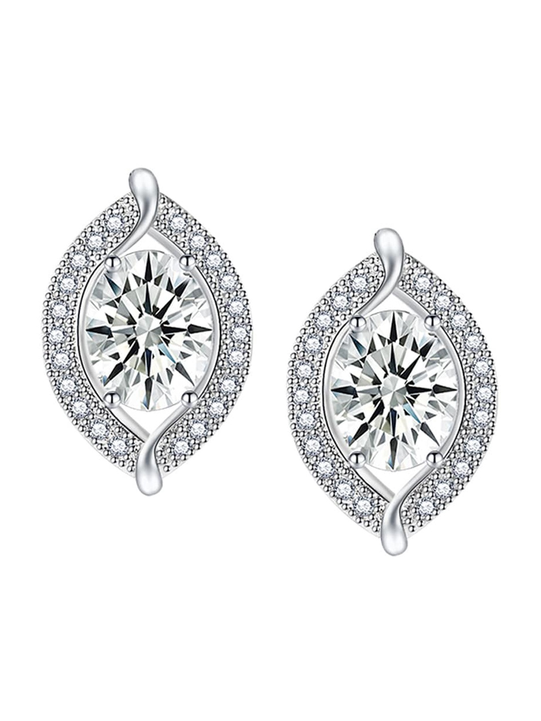 

Designs & You Silver-Plated Contemporary Stud Earrings