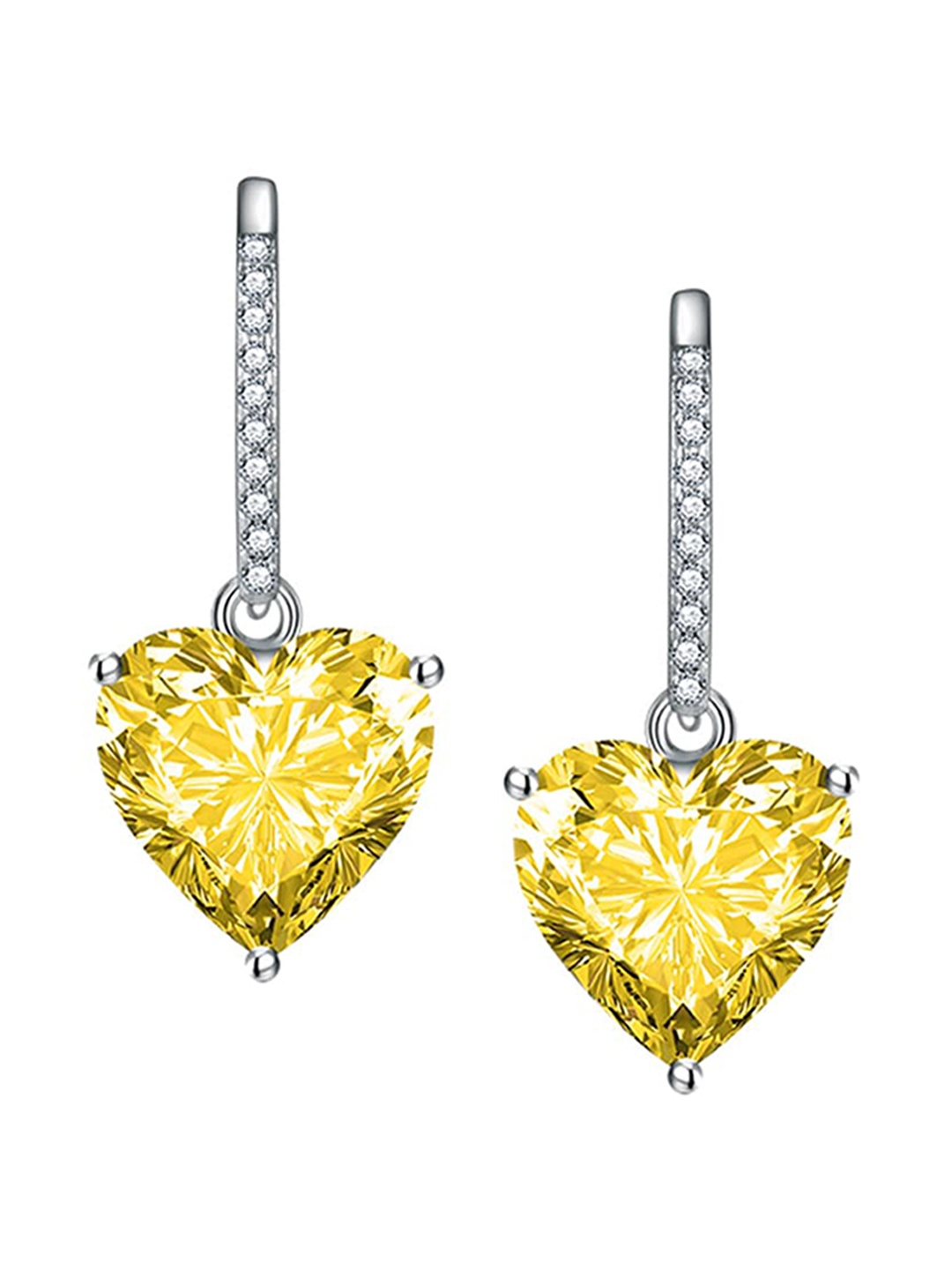 

Designs & You Silver Plated Heart Shaped Drop Earrings, Yellow