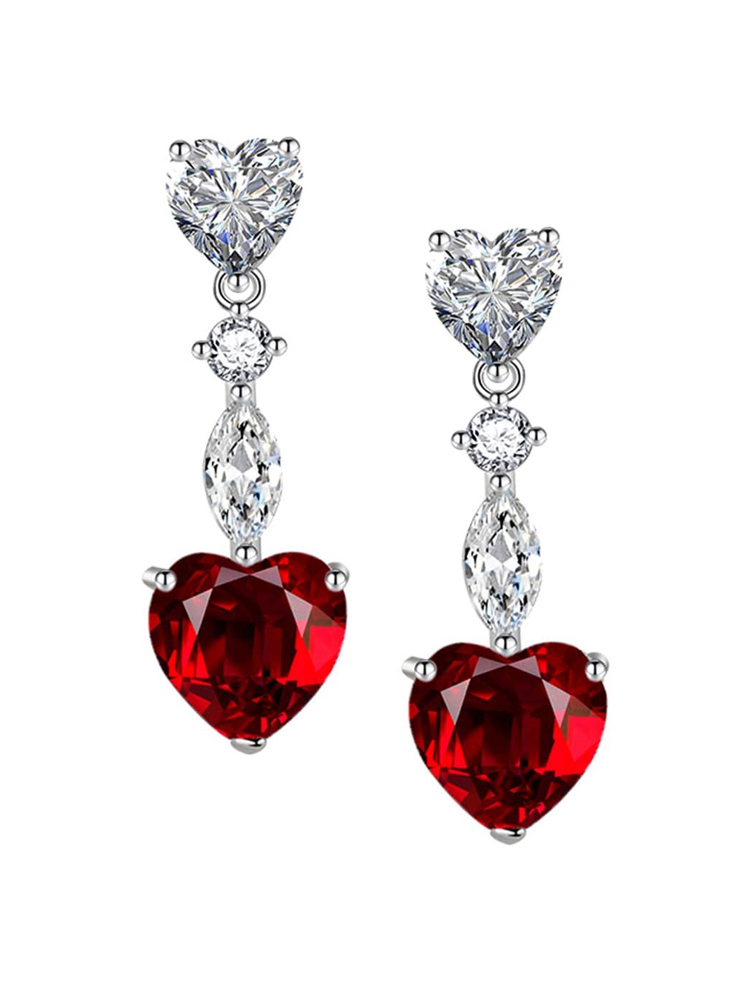 

Designs & You Red Heart Shaped Studs Earrings