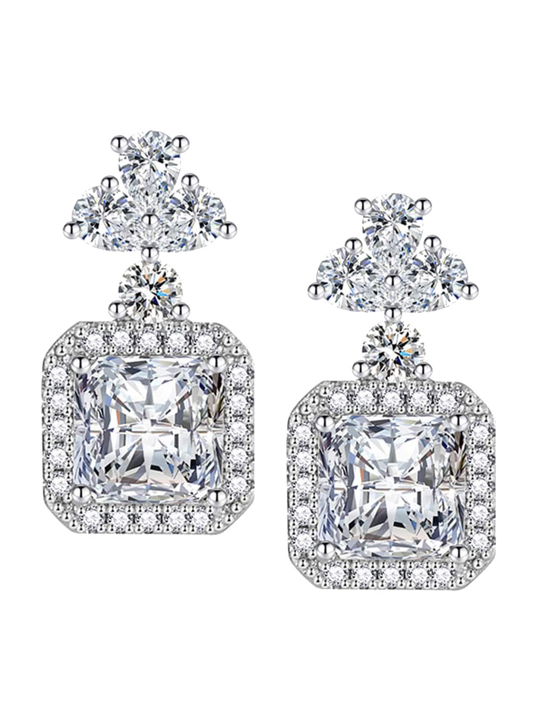 

Designs & You Silver Plated Square Drop Earrings