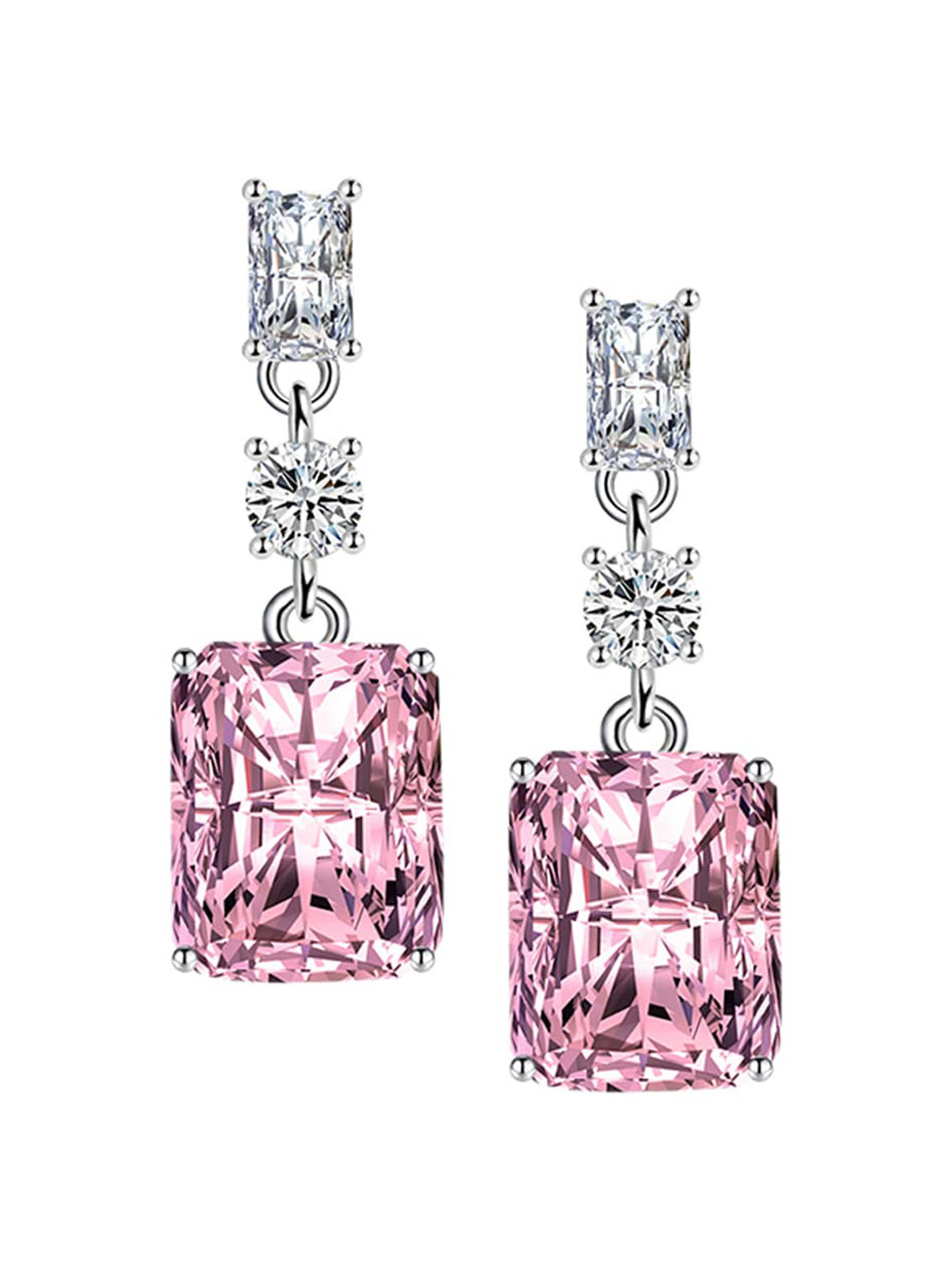 

Designs & You Geometric Drop Earrings, Pink