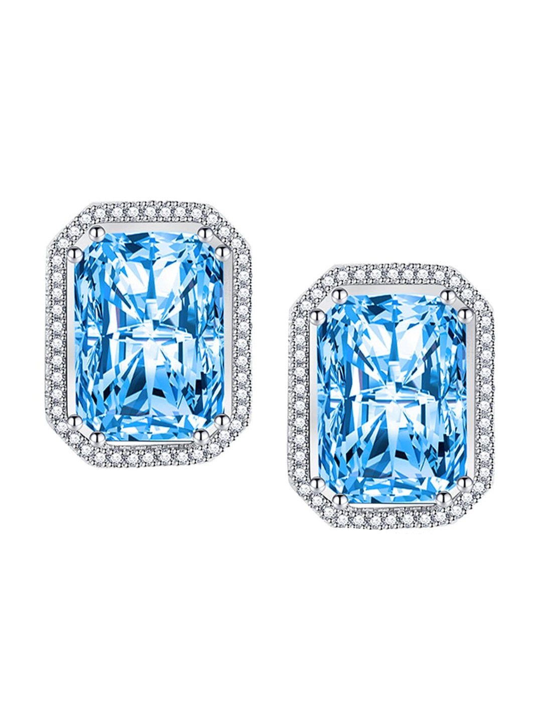 

Designs & You Silver-Plated Cubic Zirconia-Studded Geometric Stud Earrings