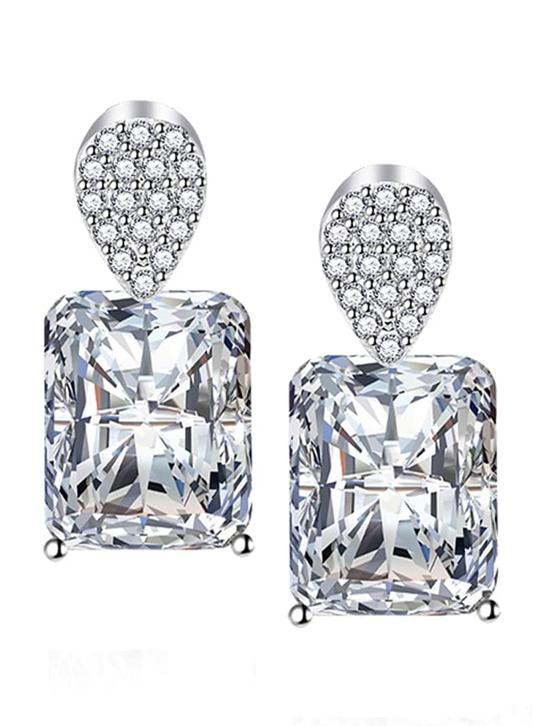 

Designs & You Silver Plated Geometric Drop Earrings