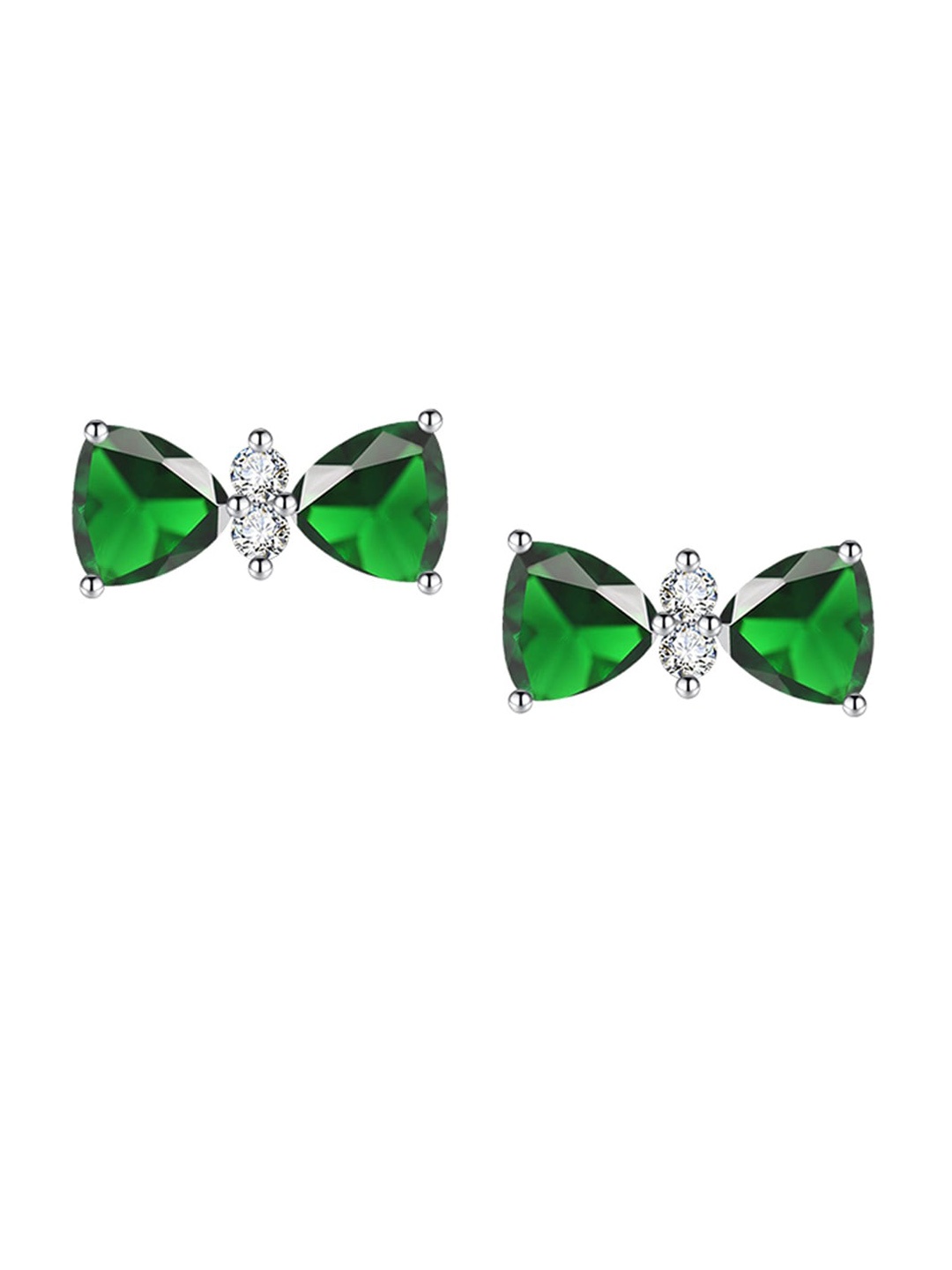 

Designs & You Silver-Plated CZ Studded Contemporary Stud Earrings