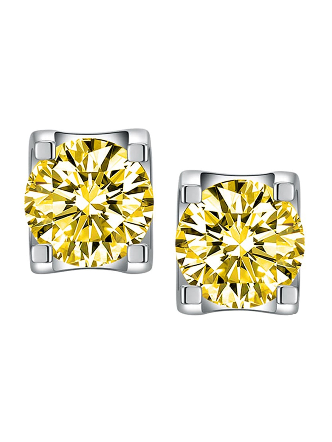 

Designs & You Silver-Plated CZ Studded Contemporary Stud Earrings