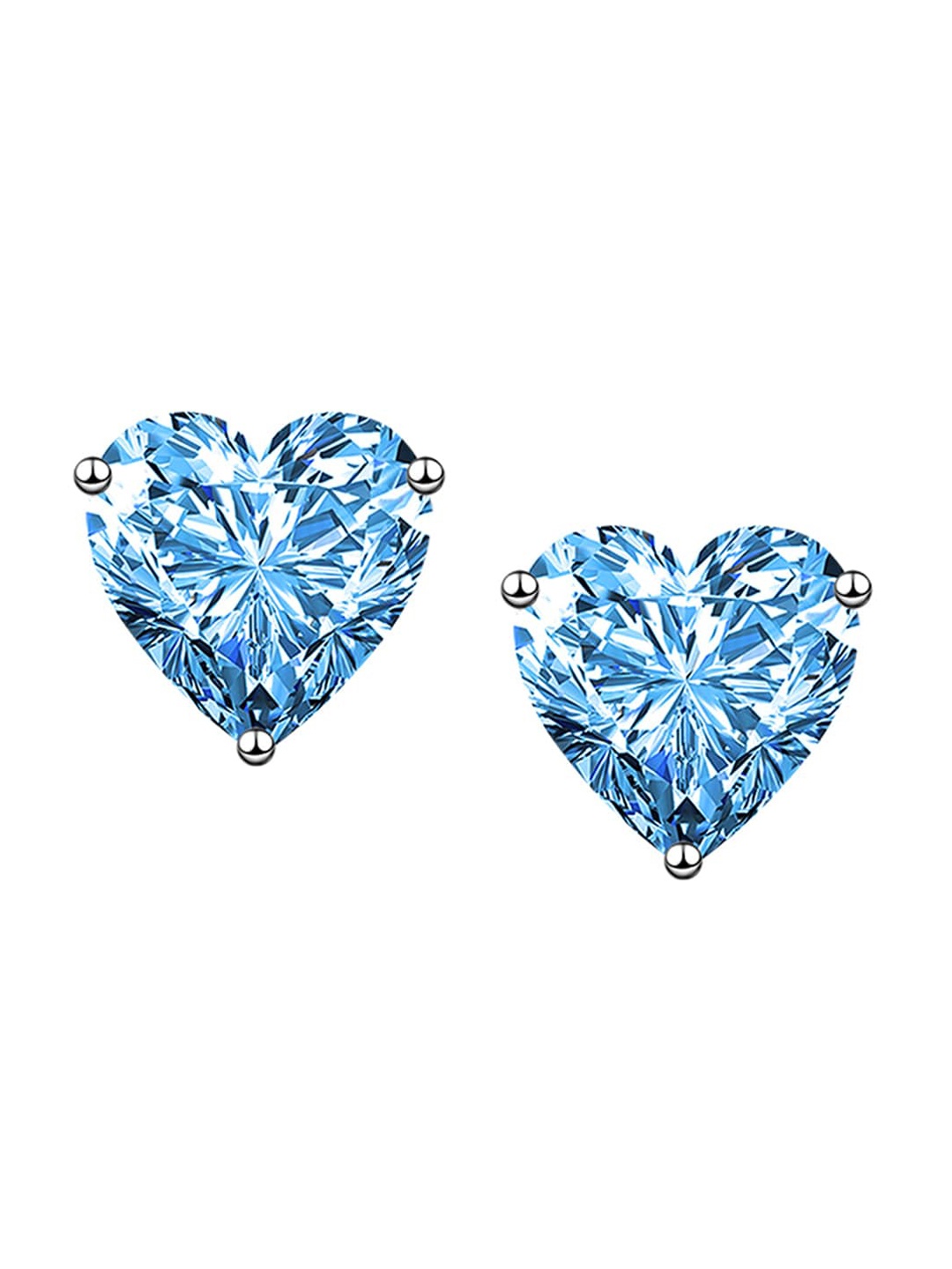 

Designs & You Silver Plated Cubic Zirconia Studded Heart Shaped Studs