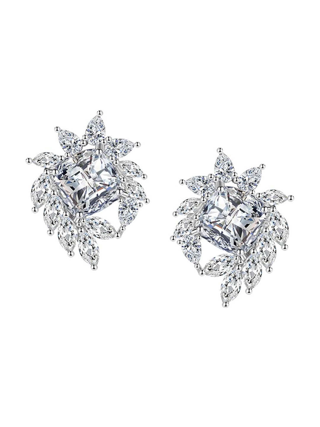 

Designs & You Silver Plated Contemporary Studs Earrings