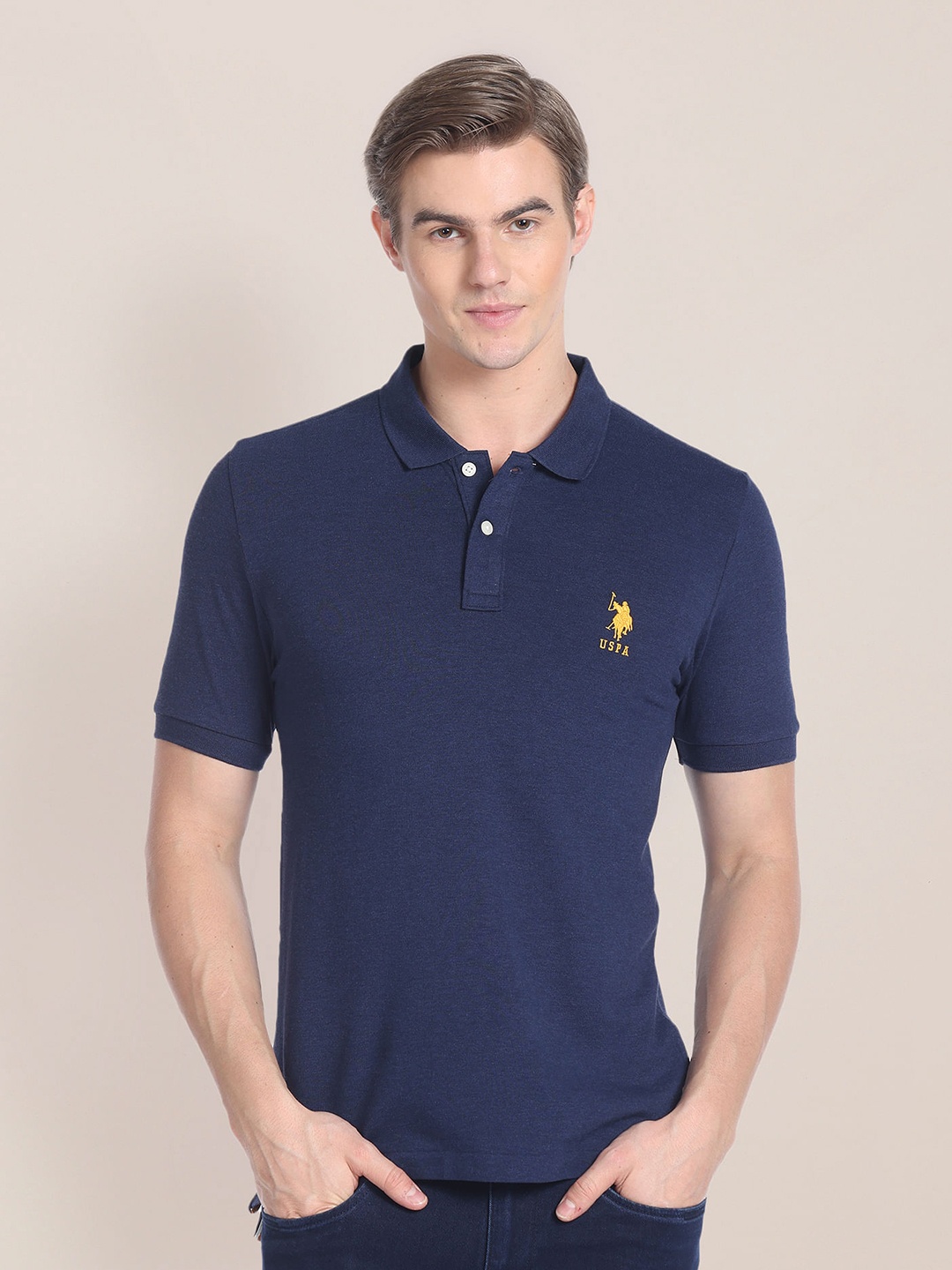 

U.S. Polo Assn. Slim Fit Polo Collar Cotton T-shirt, Yellow
