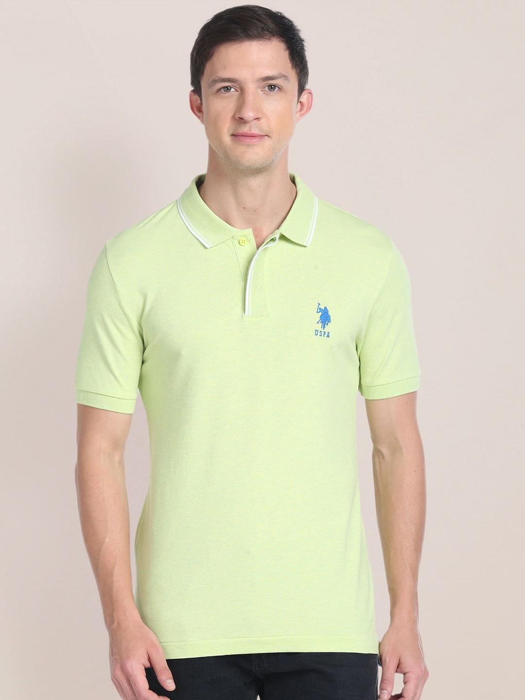 

U.S. Polo Assn. Slim Fit Polo Collar Cotton T-shirt, Green