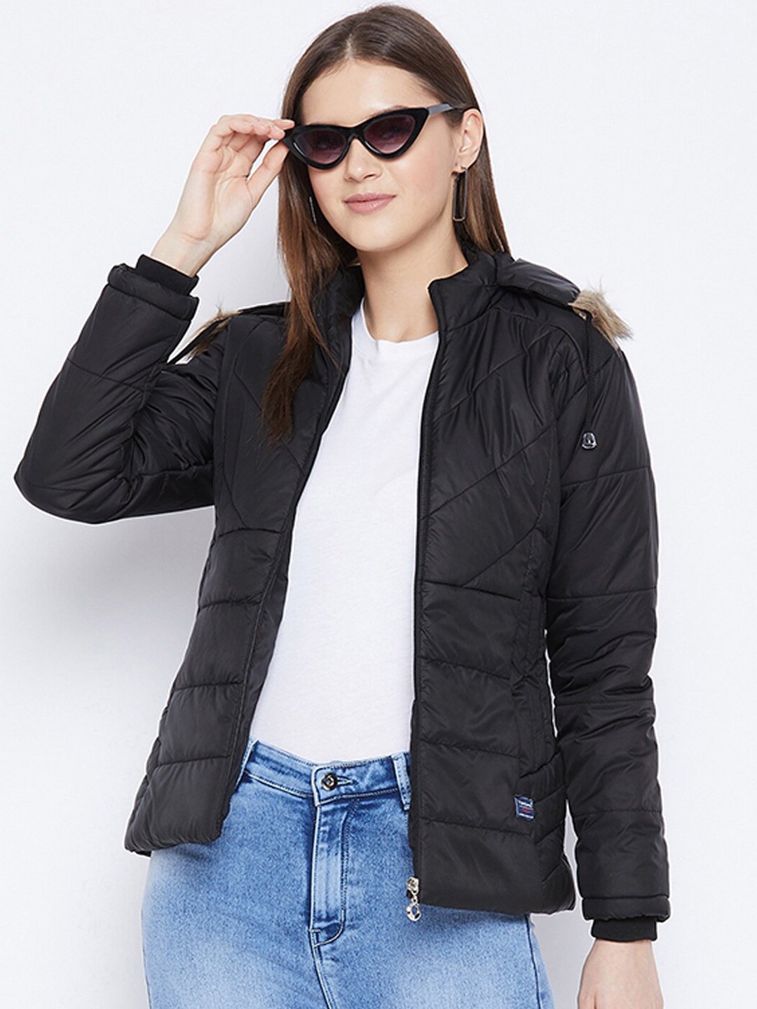 

VERO AMORE Windcheater Bomber Jacket With Faux Fur Trim, Black
