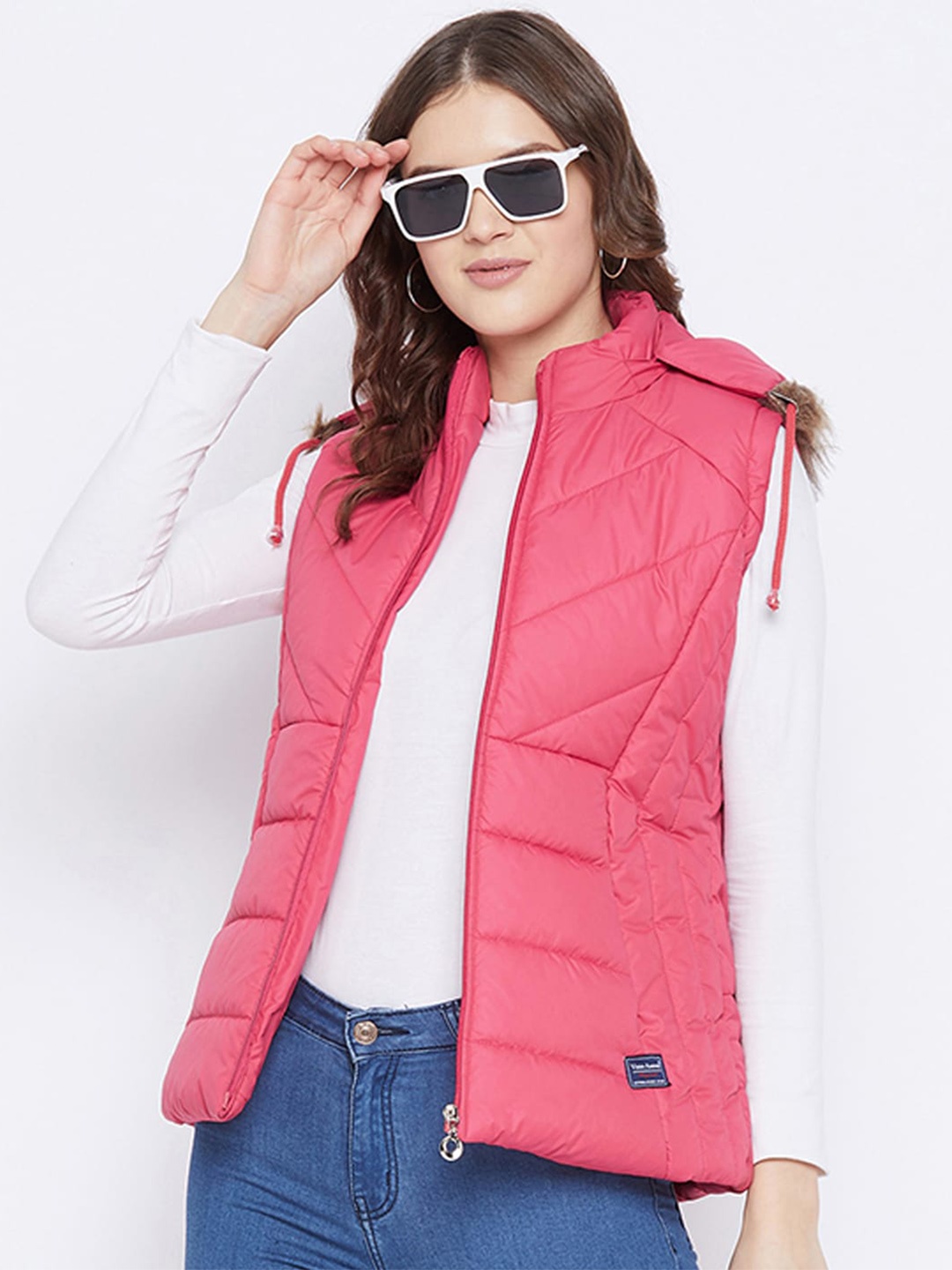 

VERO AMORE Windcheater Faux Fur Trim Padded Jacket, Pink