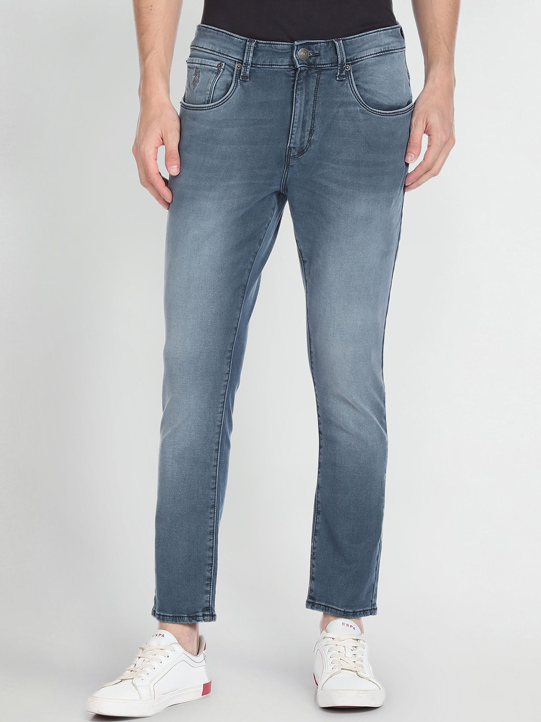 

U.S. Polo Assn. Denim Co. Men Mid-Rise Heavy Fade Stretchable Jeans, Blue