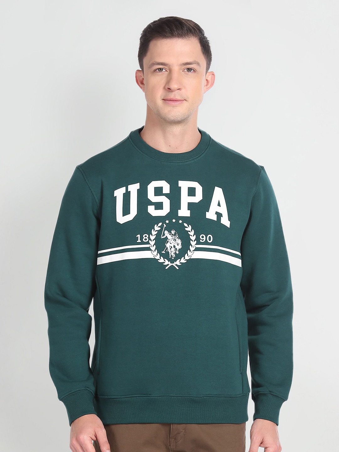 

U.S. Polo Assn. Denim Co. Typography Printed Pullover, Green
