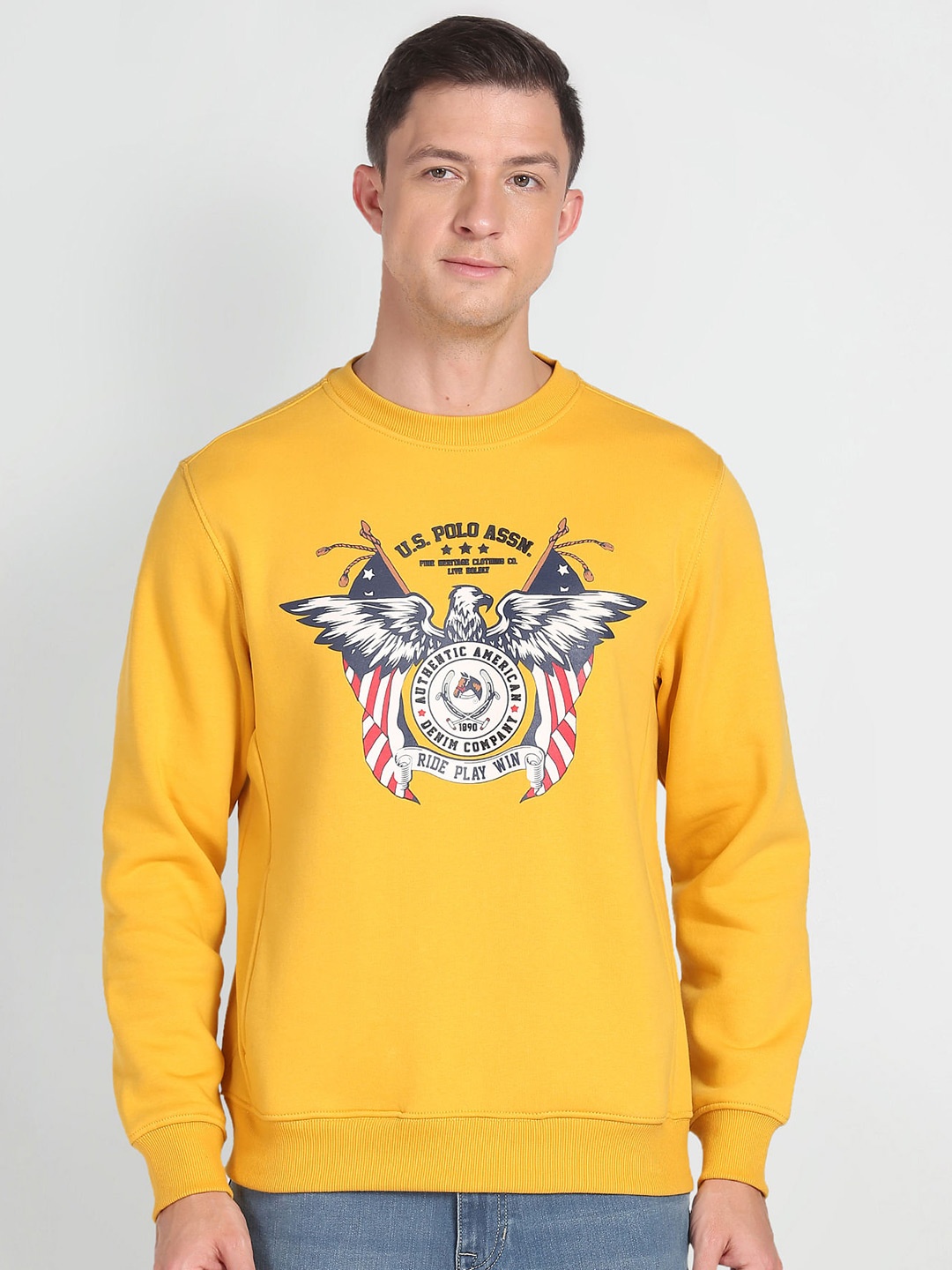 

U.S. Polo Assn. Denim Co. Graphic Printed Pullover, Yellow
