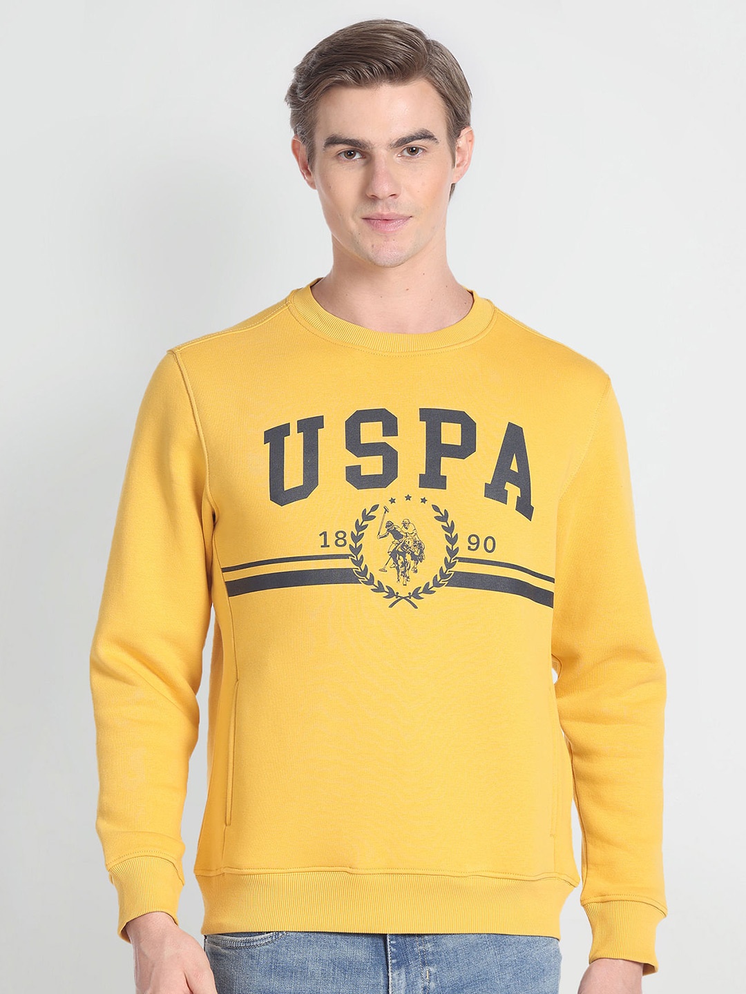 

U.S. Polo Assn. Denim Co. Typography Printed Pullover, Yellow