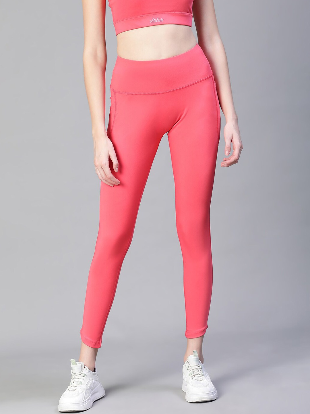 

ATHLISIS Women e-Dry Technology High Waist Tights, Pink