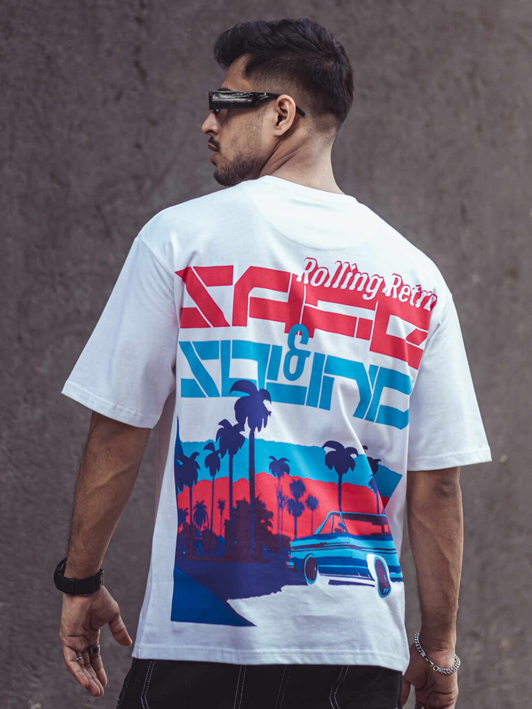 

Powerlook Typography Printed Drop-Shoulder Sleeves Oversized T-shirt, White