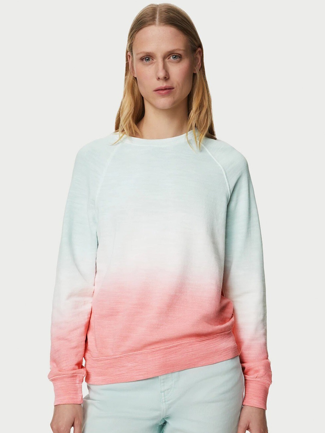 

Marks & Spencer Abstract Printed Pure Cotton Pullover, Blue