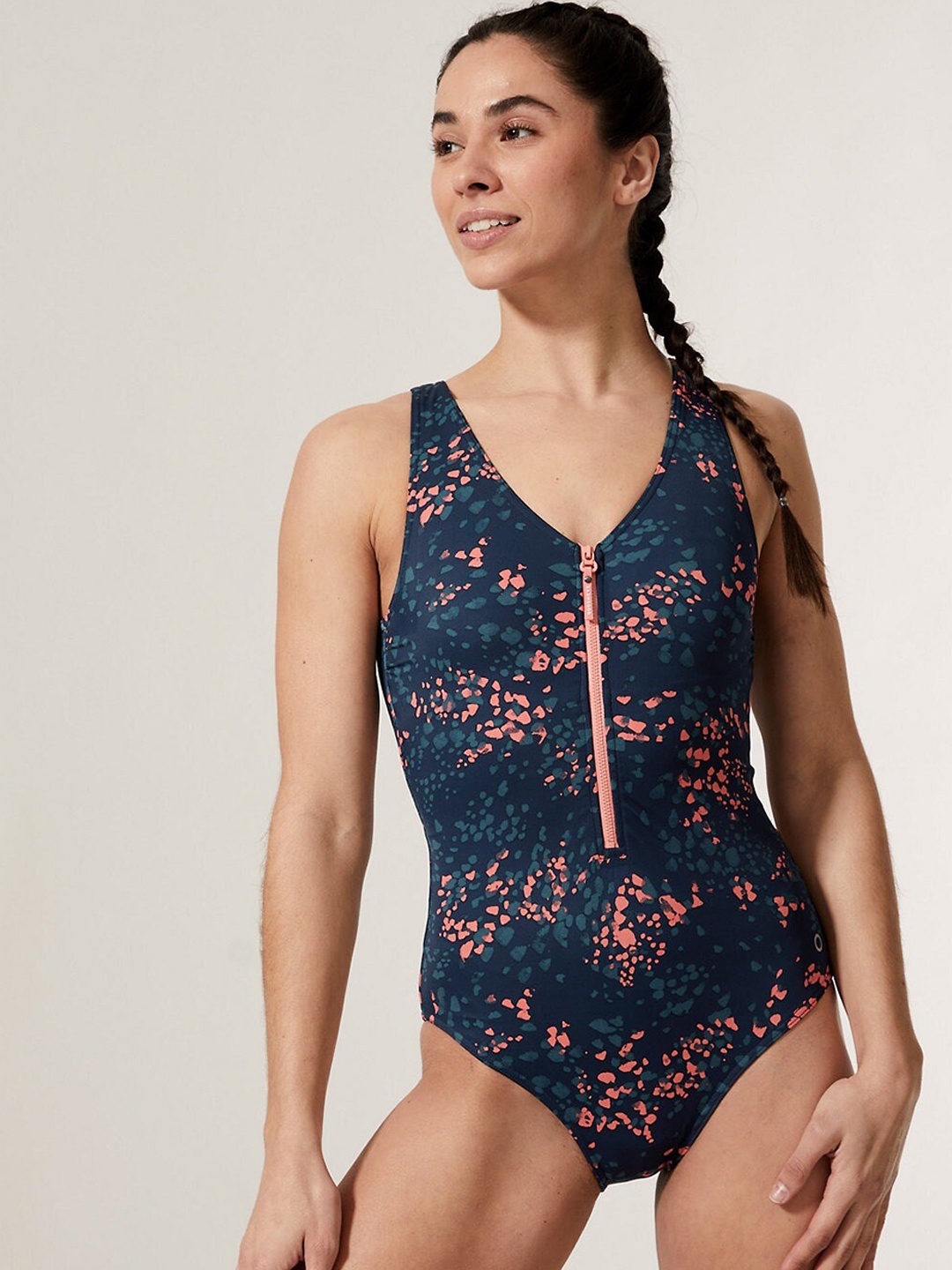 

Marks & Spencer Printed V-Neck Bodysuit, Navy blue
