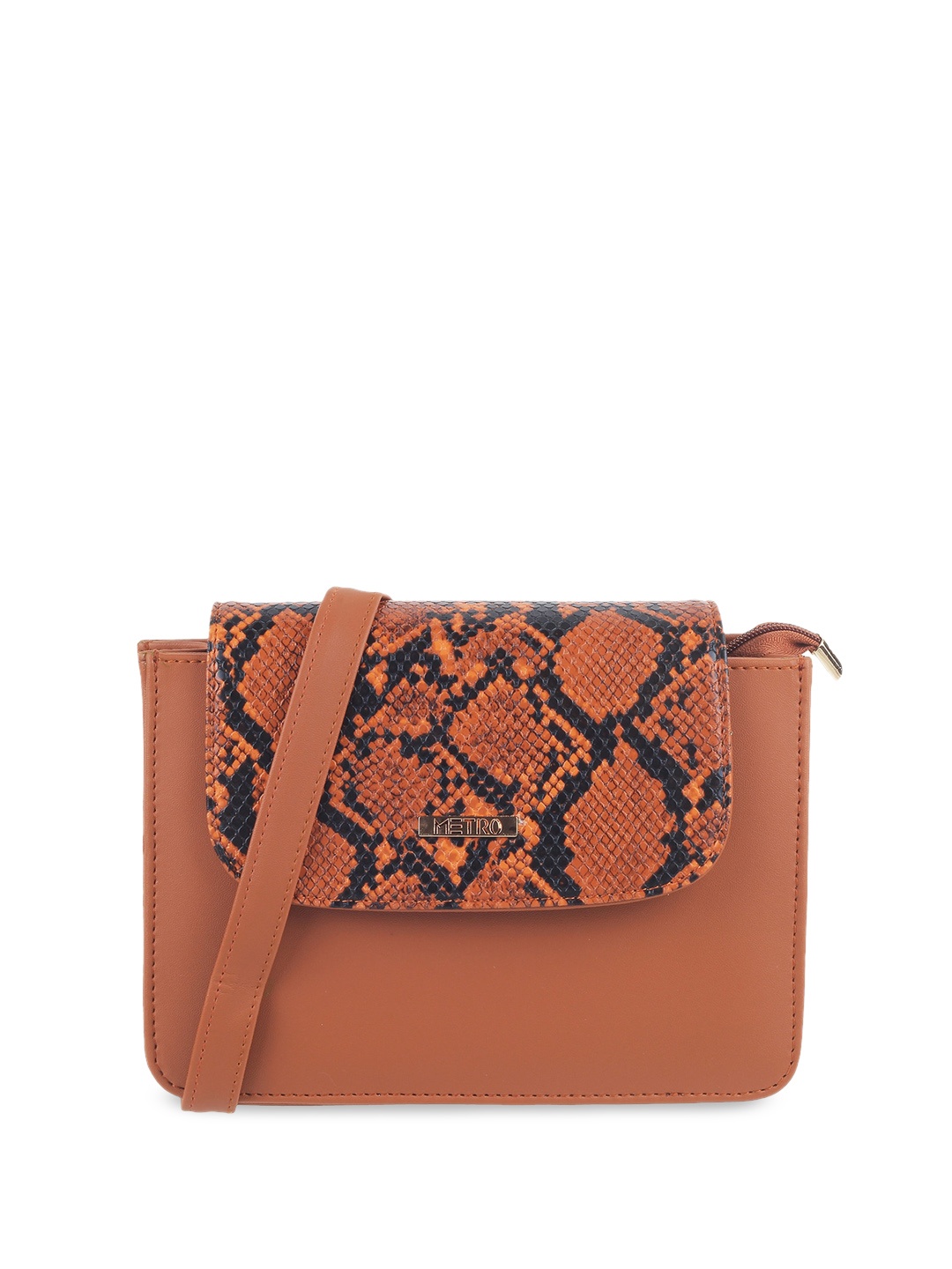

Metro Animal Textured Structured Sling Bag, Tan