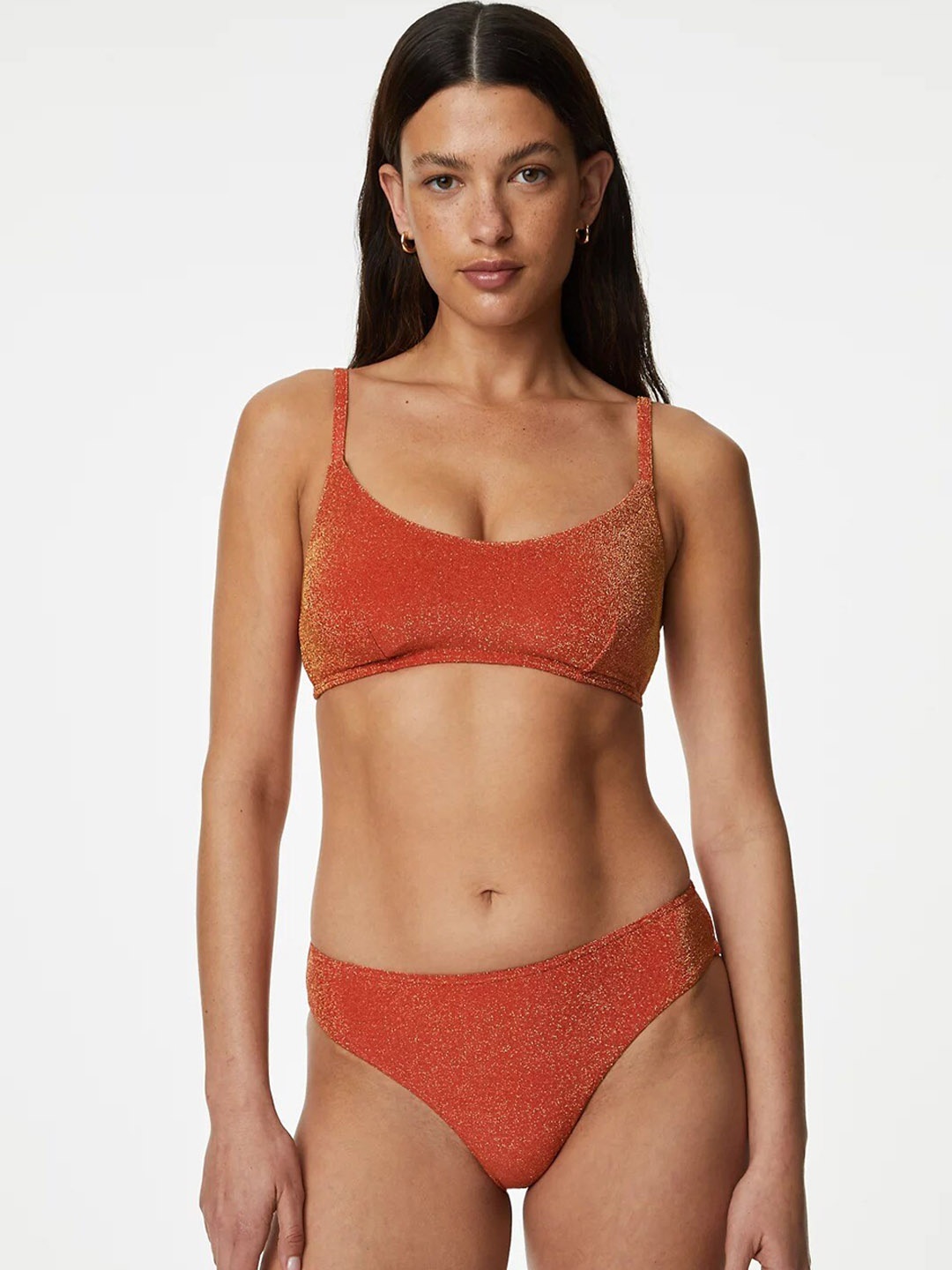 

Marks & Spencer Embellished Bikini Swim Briefs, Orange