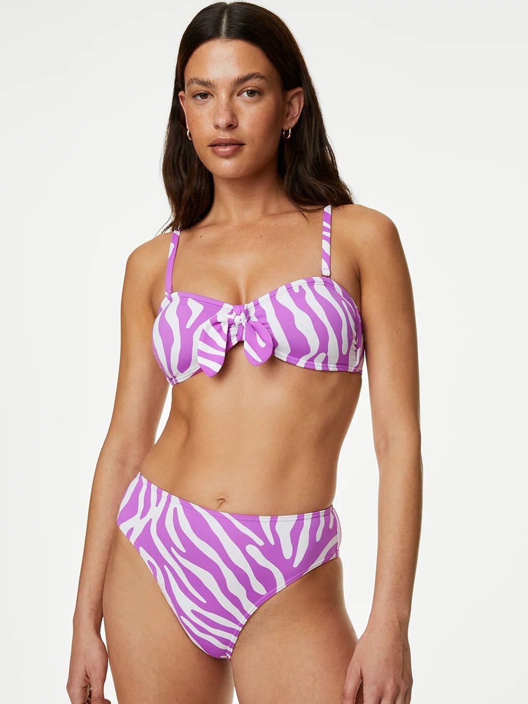 

Marks & Spencer Printed Bikini Swim Briefs, Purple