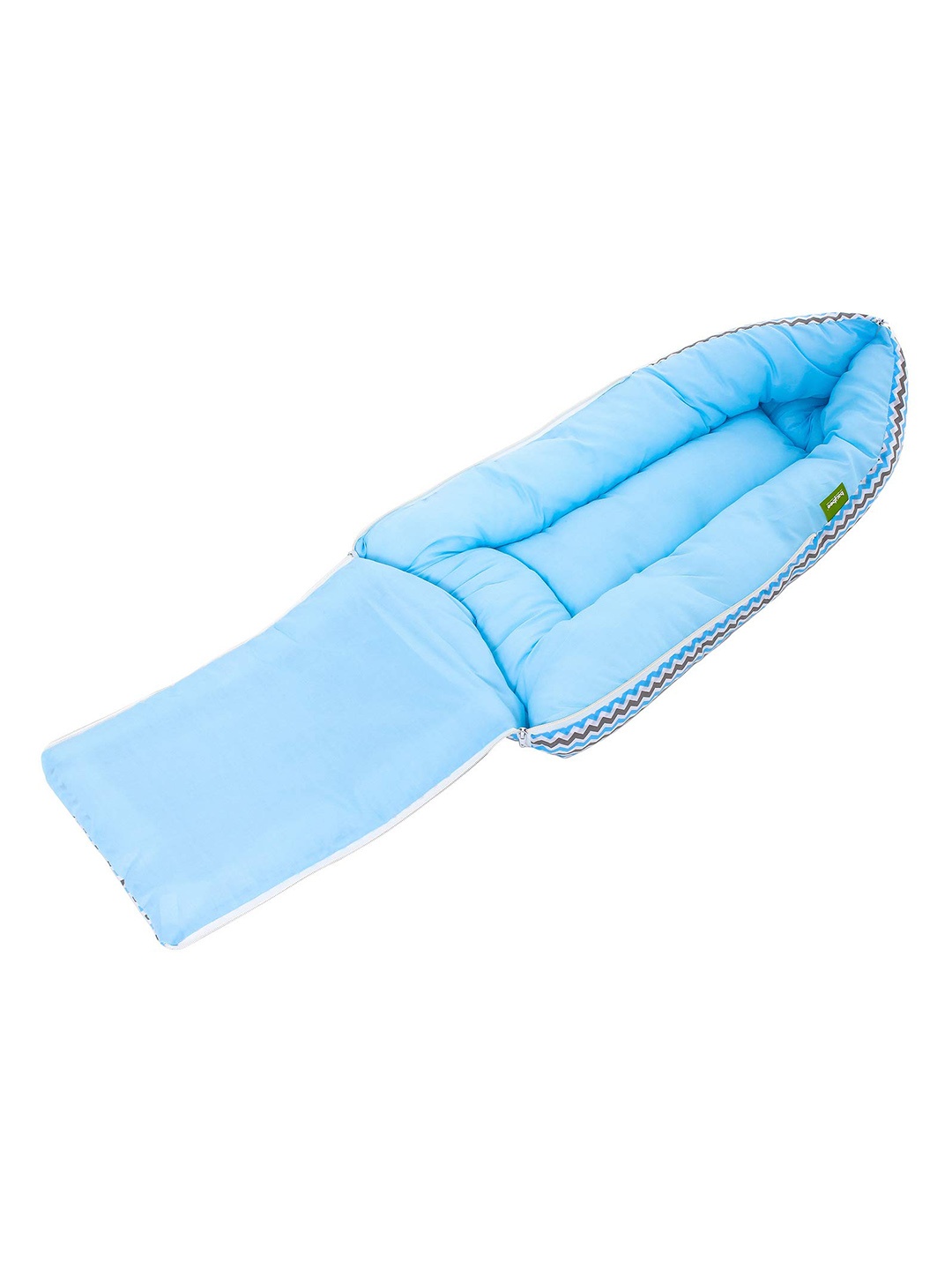 

BAYBEE Infants Stripes Pure Cotton 3 In 1 Baby Sleeping Bed, Blue