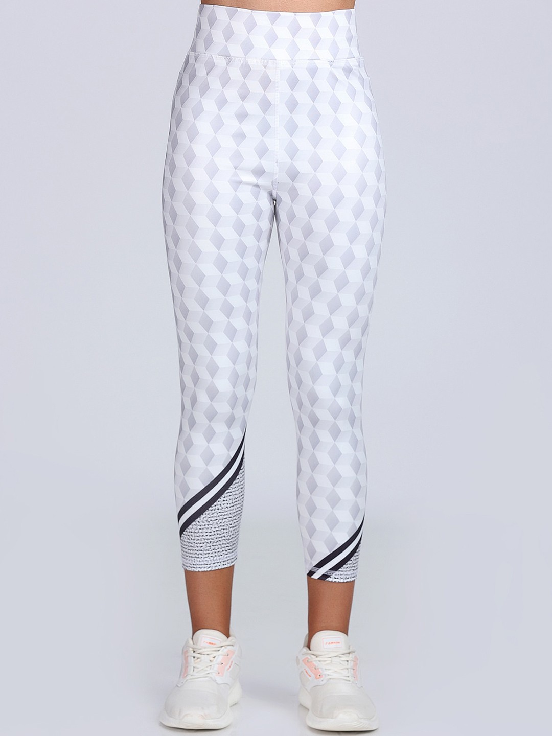 

Apraa & Parma Women Dry Fit Printed High Waist Yoga Tights, White