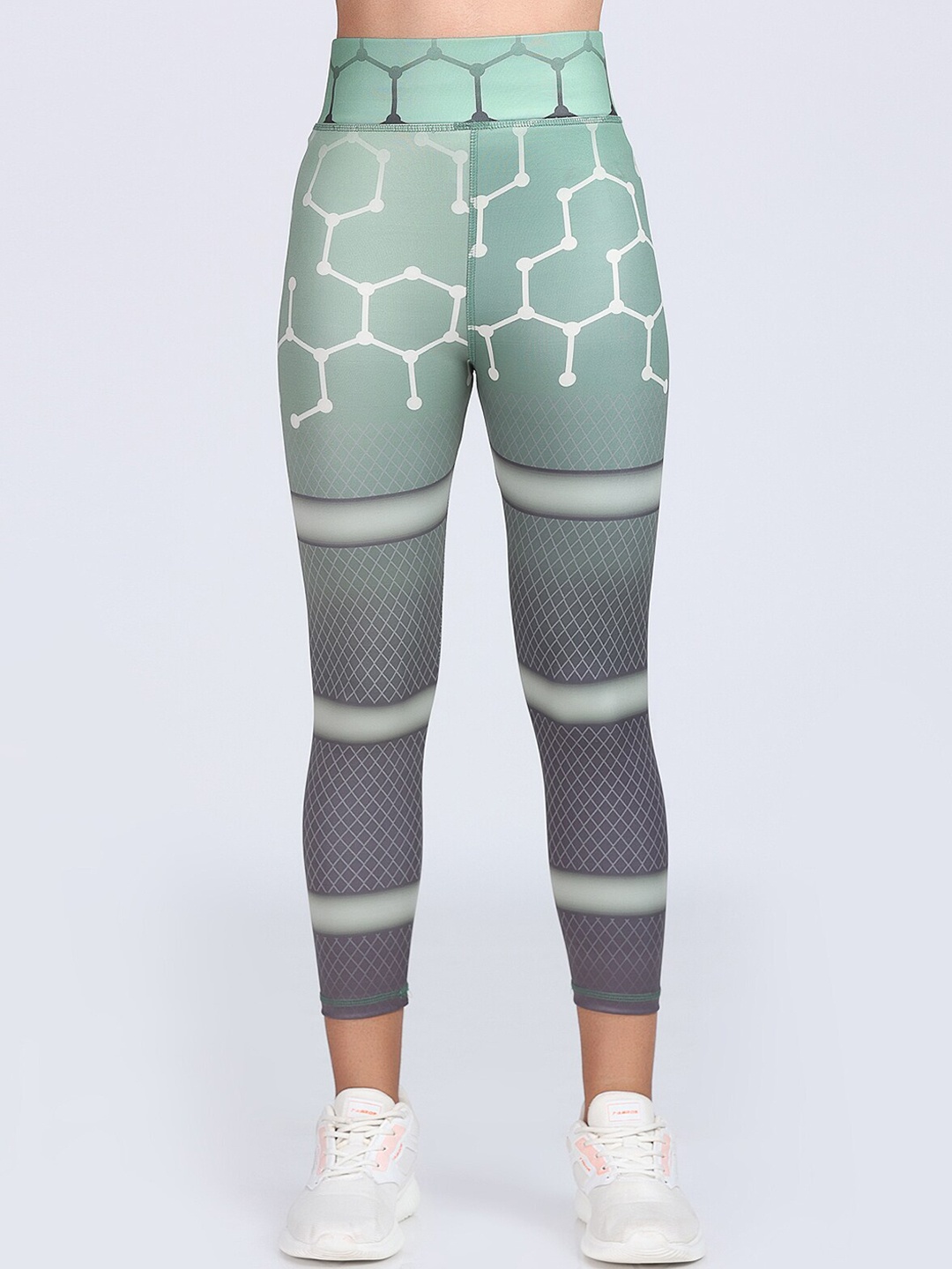

Apraa & Parma Women Dry Fit Printed High Waist Yoga Tights, Green