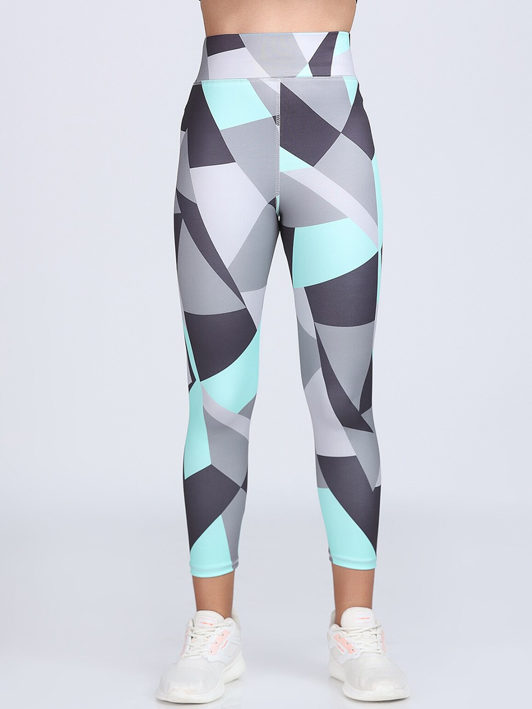 

Apraa & Parma Women Dry Fit Printed High Waist Yoga Tights, Grey